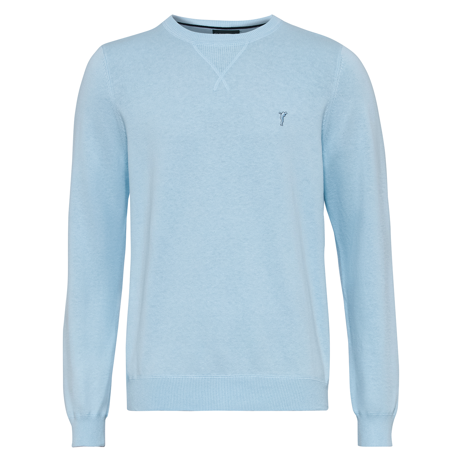 Men's knitted pullover made from soft cotton with a mottled look in regular fit