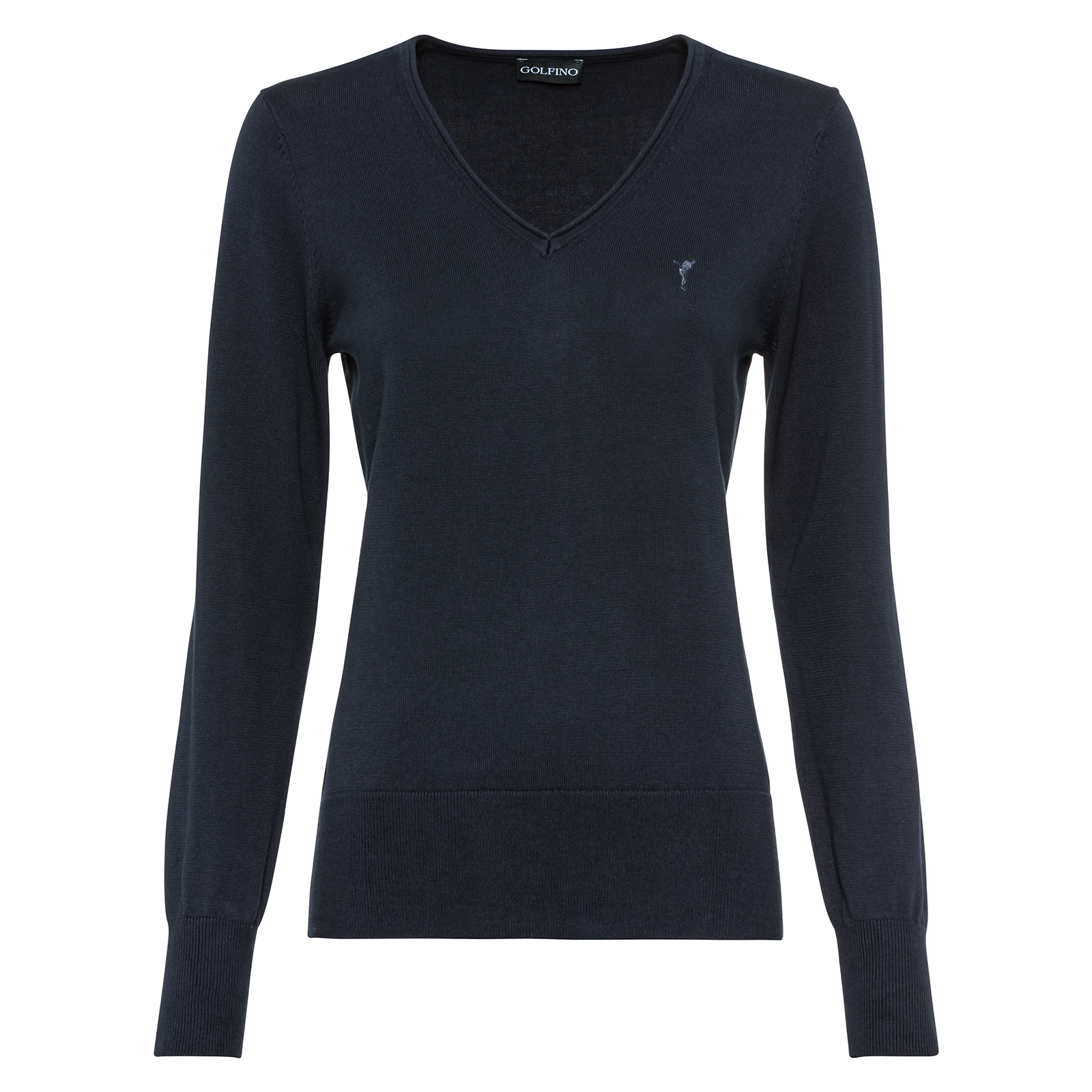 Ladies' golf pullover made from extra-soft cotton with V-neck