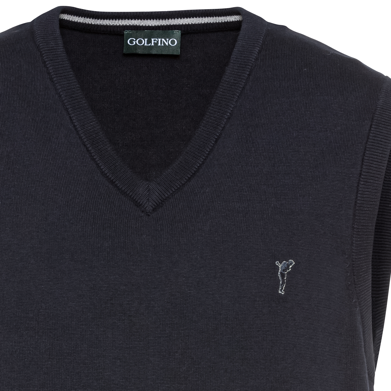 Sleeveless, soft cotton V-neck golf sweater