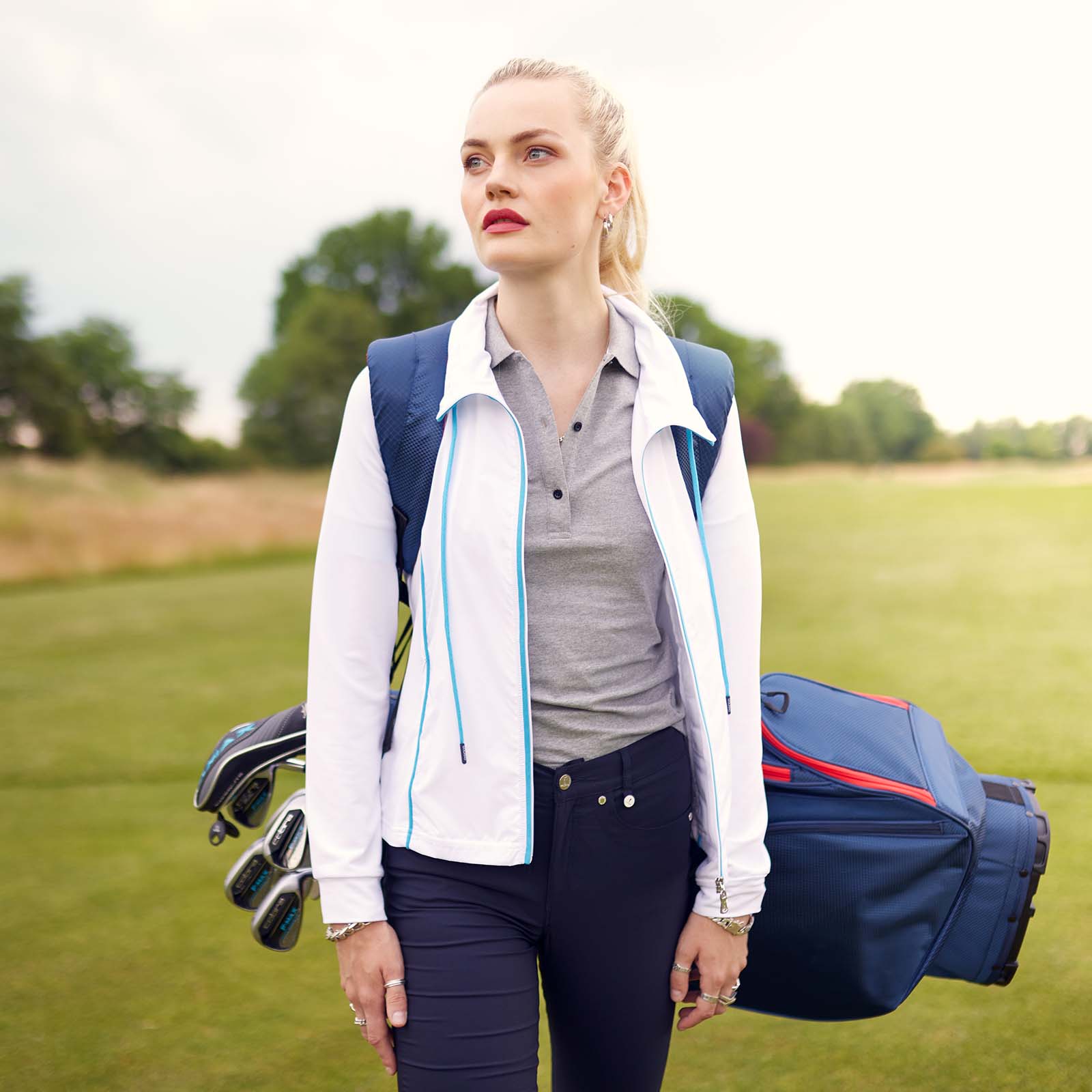 Damen Golf Sweatjacke aus Micro-Stretch