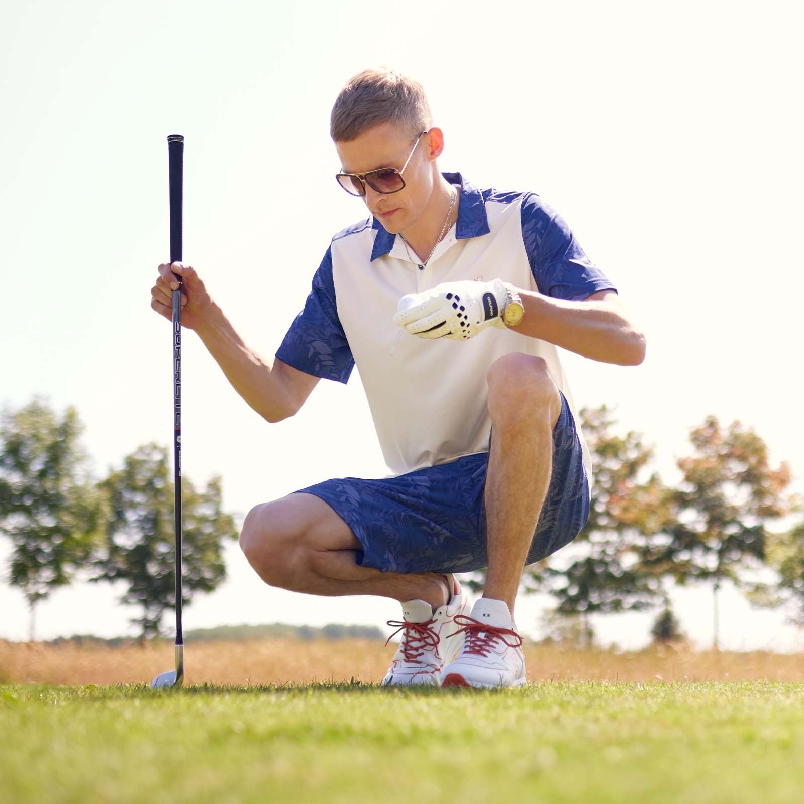 Herren Golf Polo mit Colorblocking Look