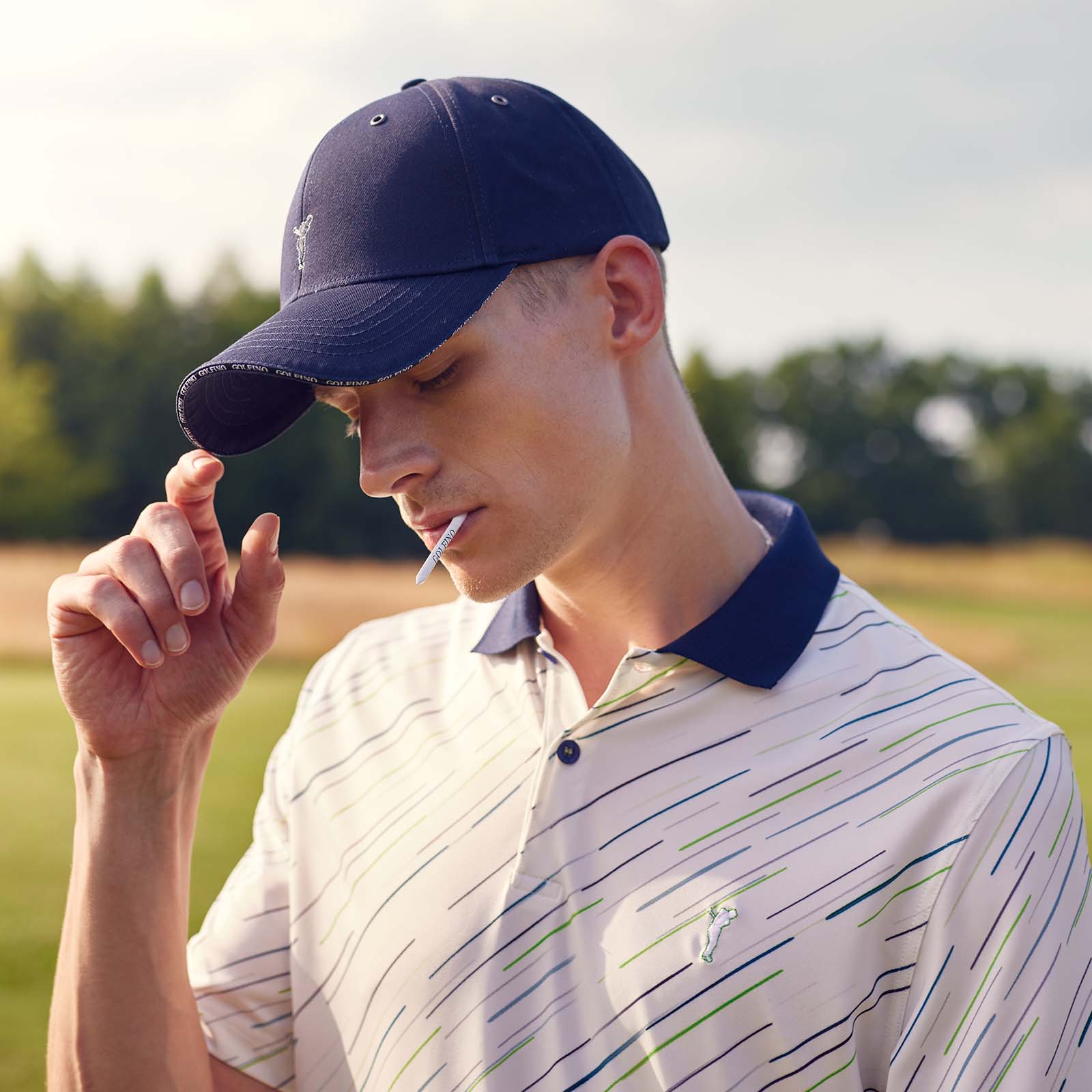 Attraktiv gemustertes Herren Golf Polo mit Stretch-Funktion