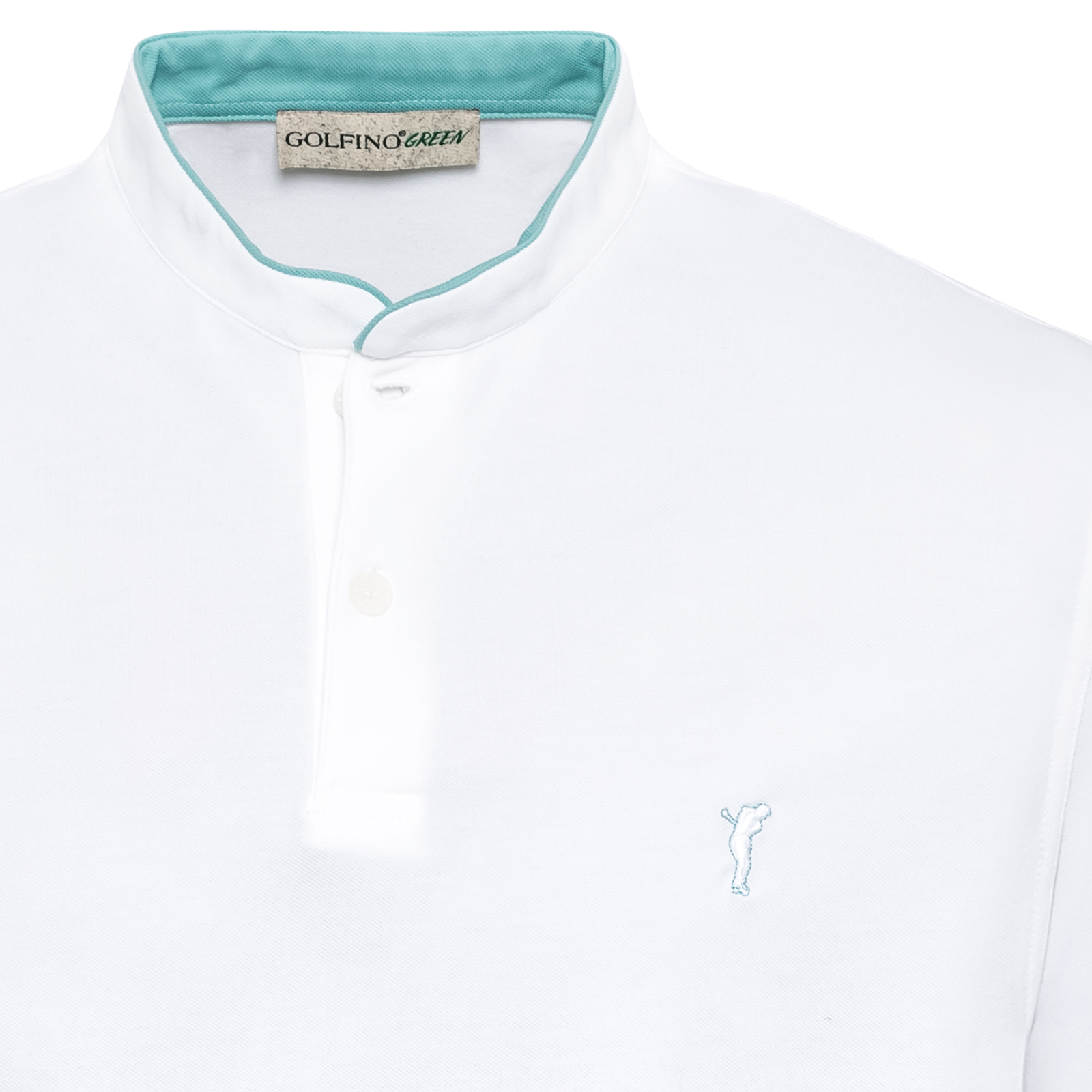 Camiseta de golf de manga corta con moderno cuello mao para hombre