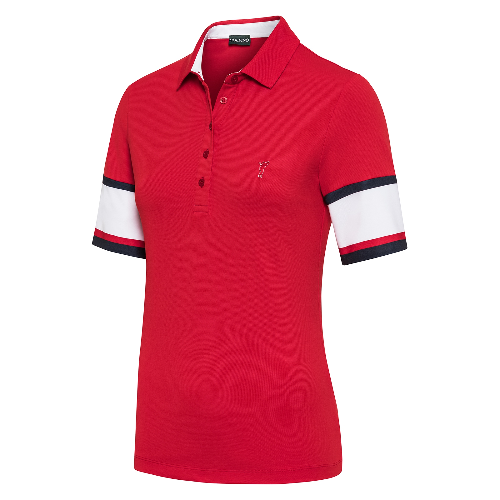 Ladies' short-sleeved polo shirt with ultraviolet protection factor