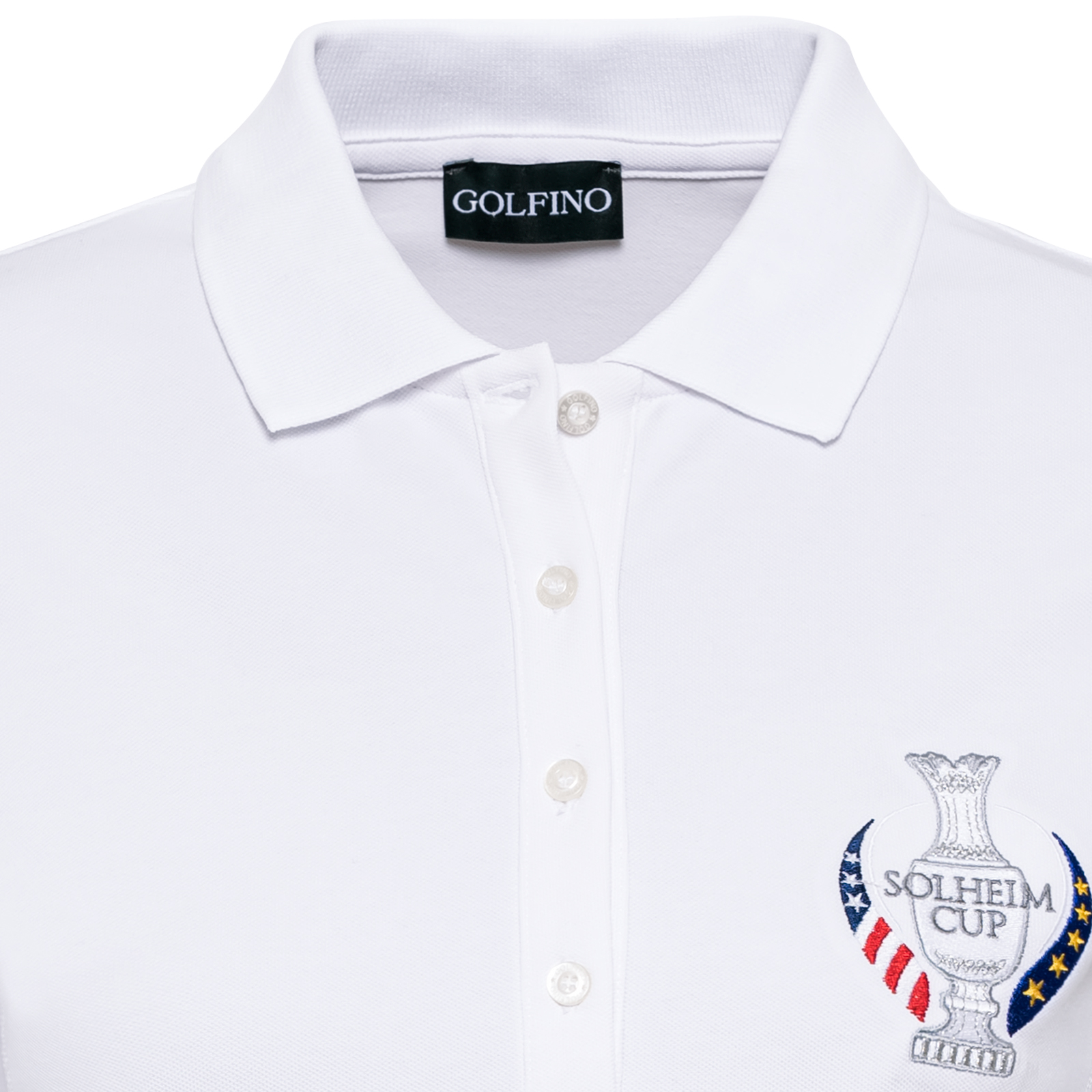 Ladies' polo shirt with ultraviolet protection in Solheim Cup design