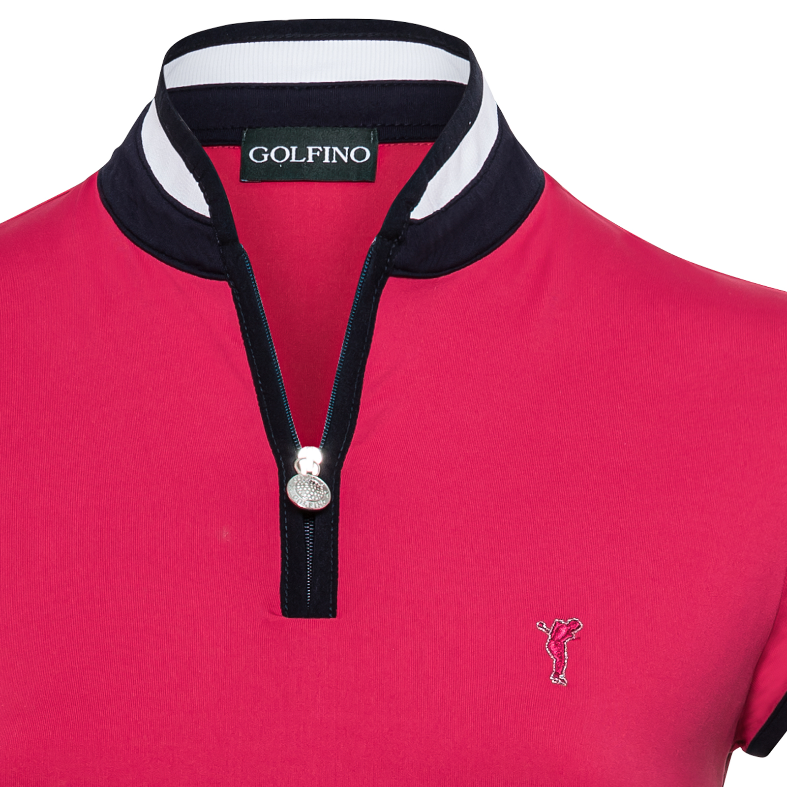 Polo de golf à manches retroussées pour femme avec col camionneur en tissu anti-UV