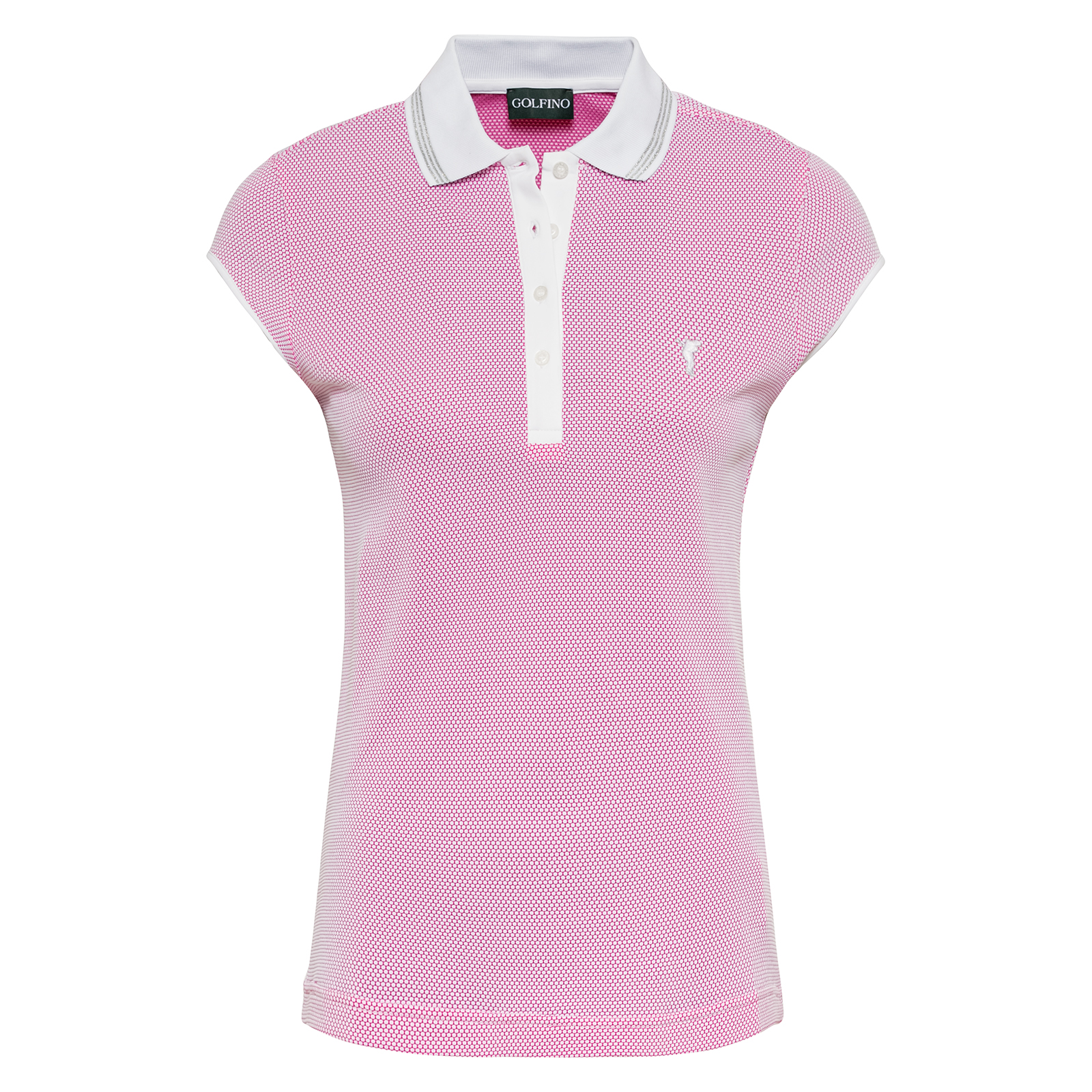 Polo de golf con mangas extracortas de tejido bubble jacquard de alta calidad para mujer