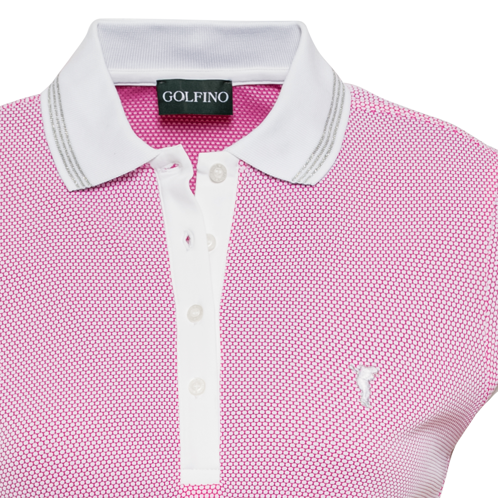 Polo de golf con mangas extracortas de tejido bubble jacquard de alta calidad para mujer