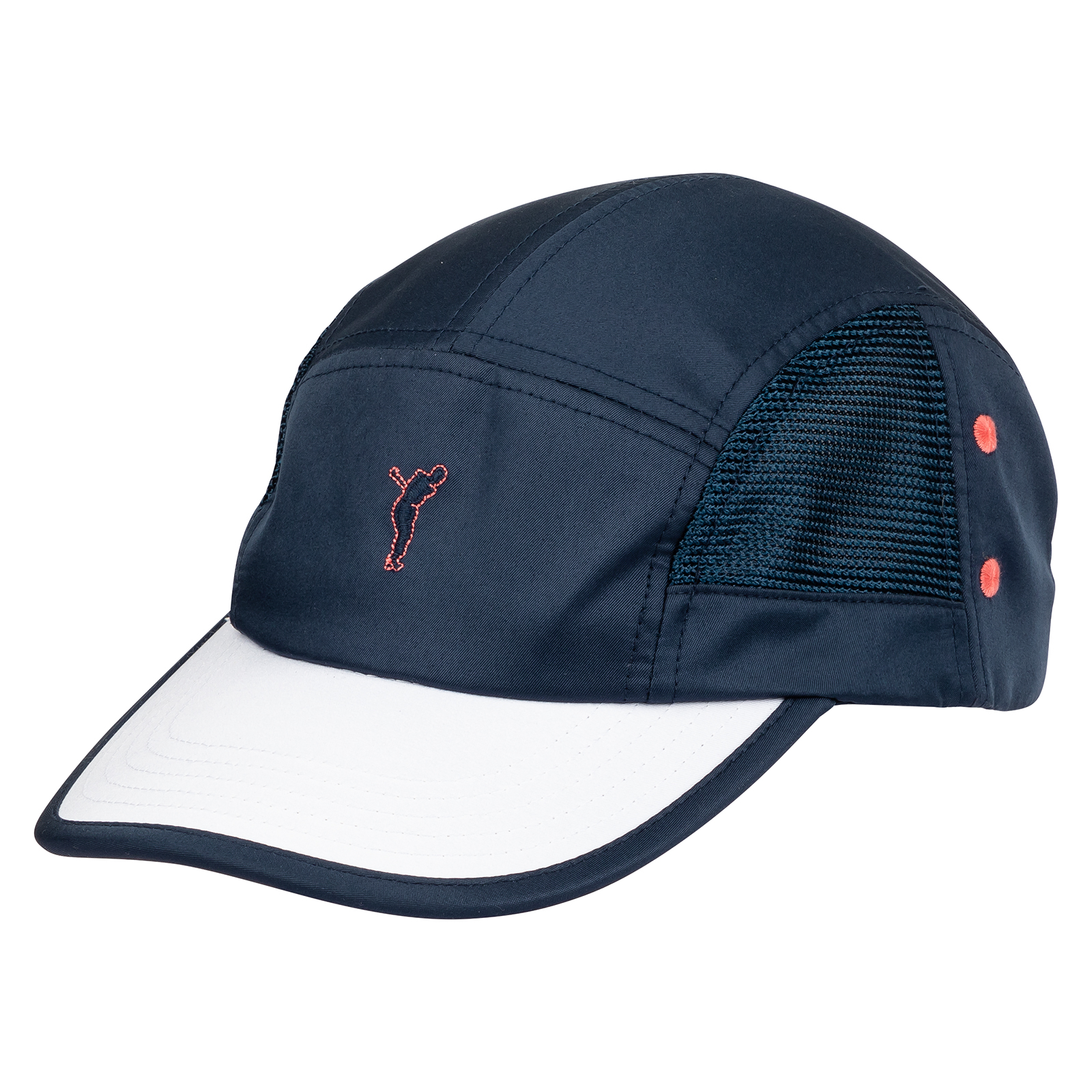 Men's golf baseball cap with contrasting elements 