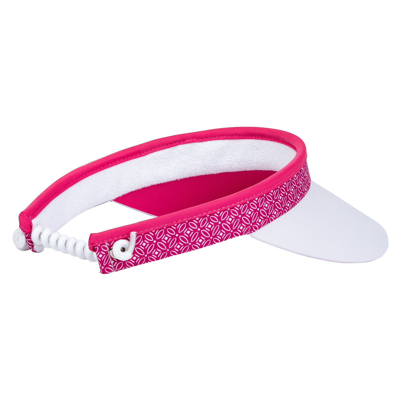 Ladies' golf visor with constrasting elements