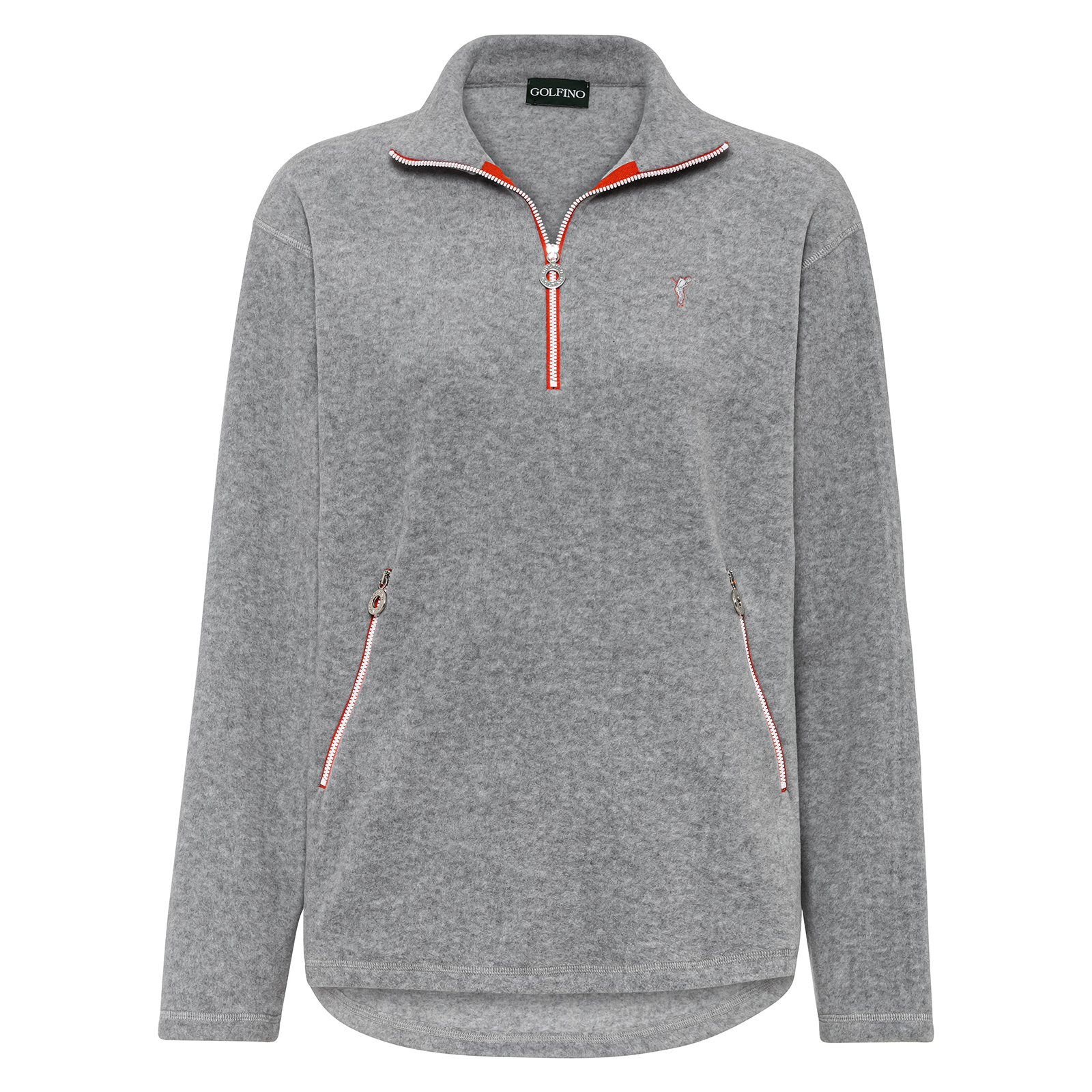 Ladies' soft fleece, half-zip golf sweater with cold weather protection 