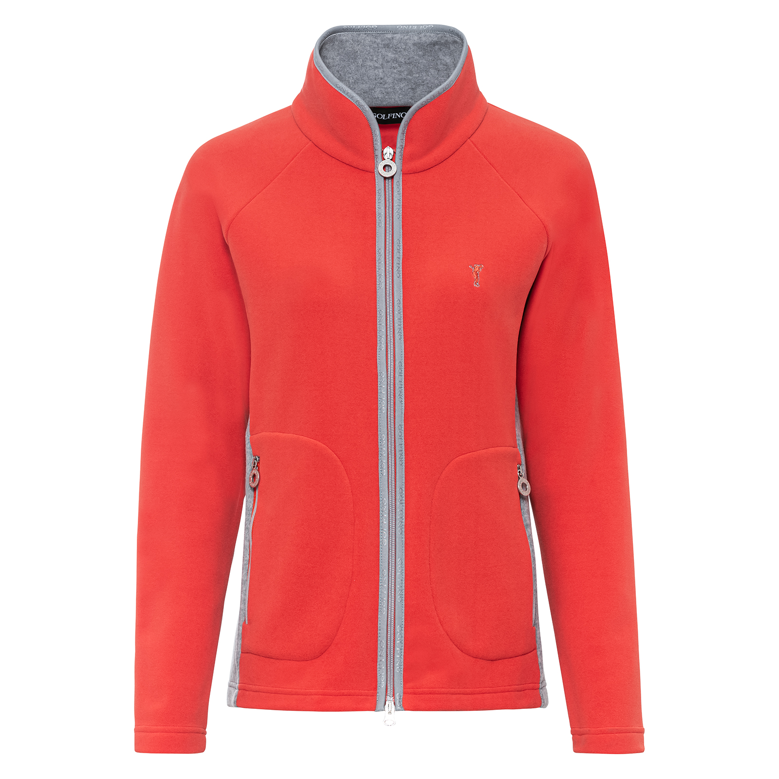 Moderna chaqueta de golf de tejido polar con protección contra el frío para mujer 