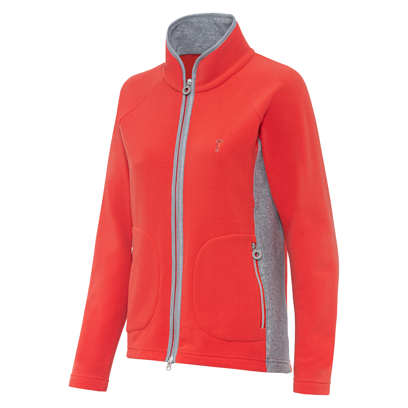 Moderna chaqueta de golf de tejido polar con protección contra el frío para mujer
