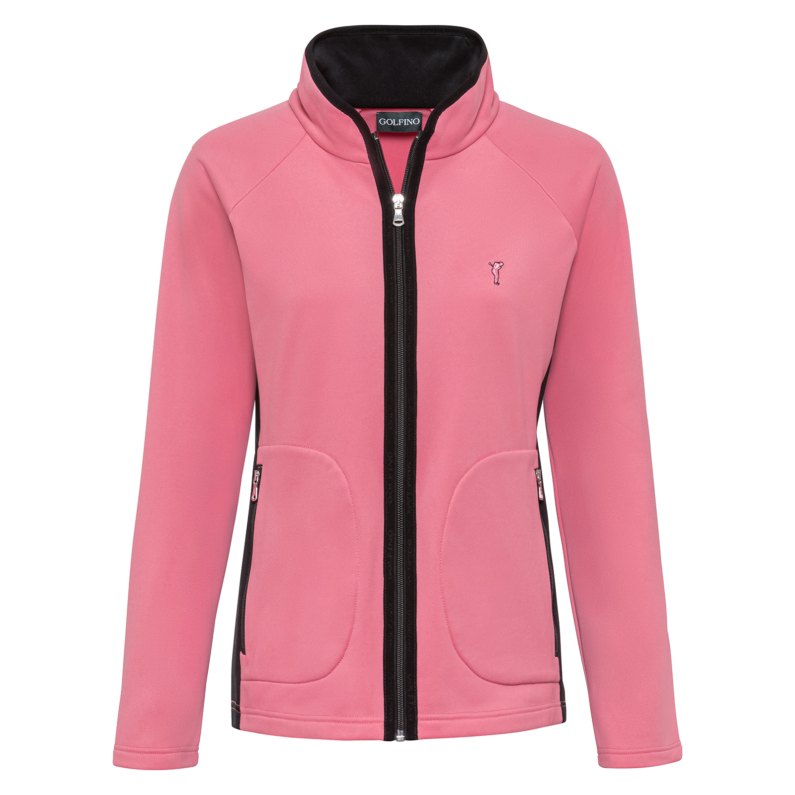 Ladies' fleece golf jacket with cold weather protection