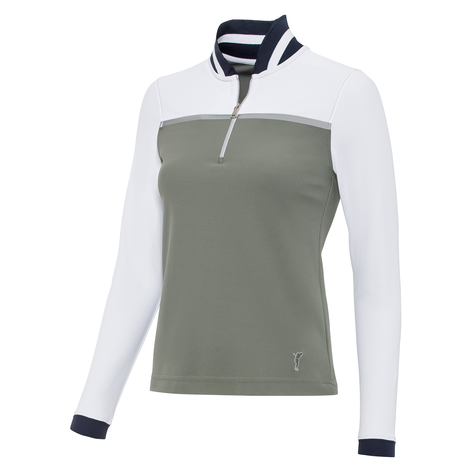 Feuchtigkeitsableitendes Damen Golf Langarmshirt in edler Colorblock Optik
