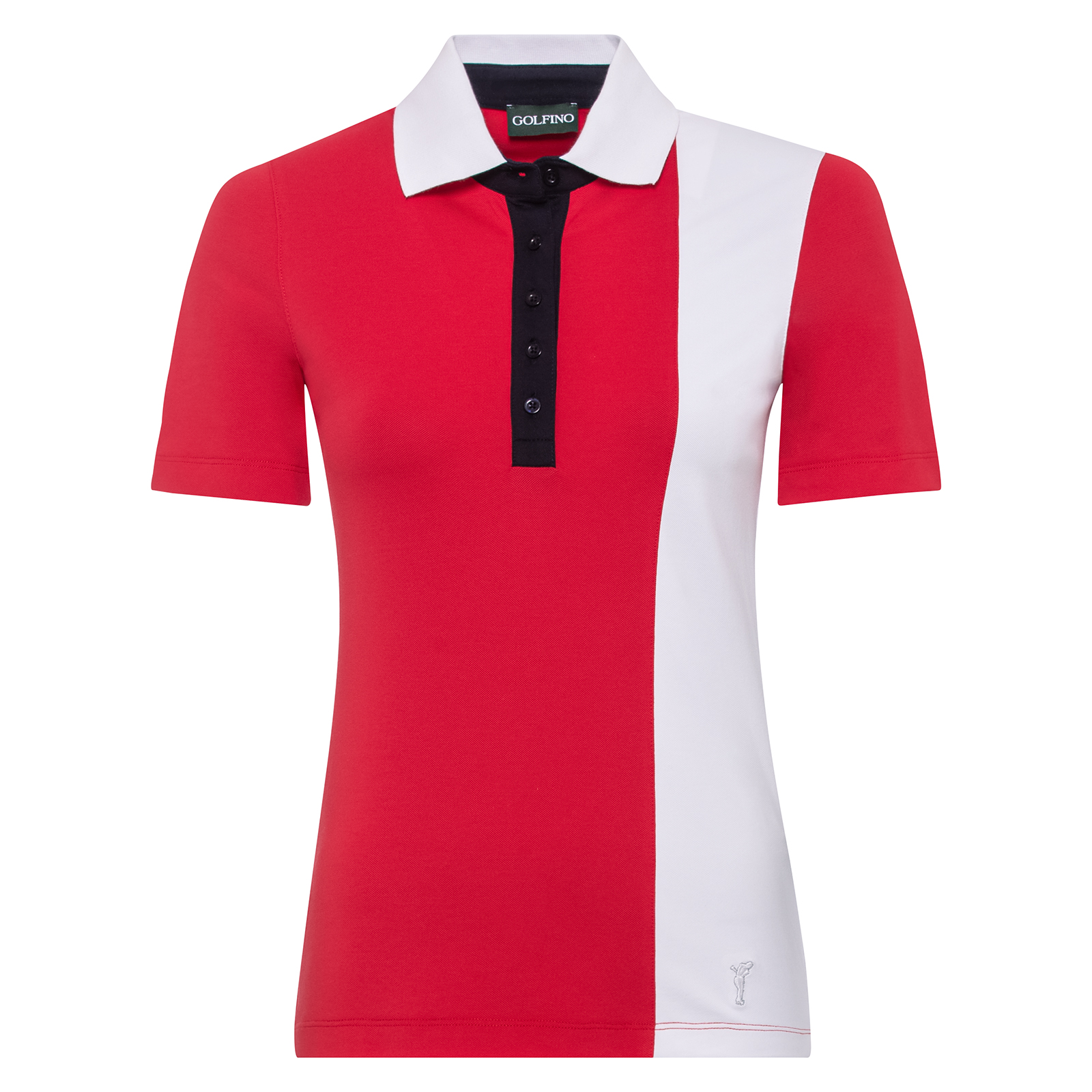 Ladies’ modern, short-sleeve golf polo shirt with sun protection