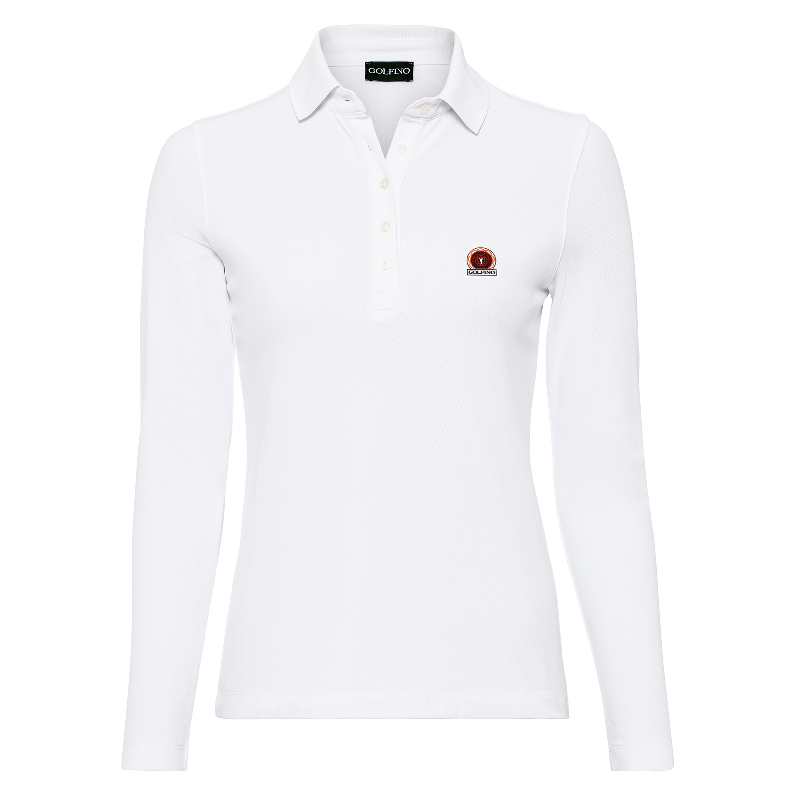 Ladies' moisture-wicking long-sleeved polo shirt with signature logo