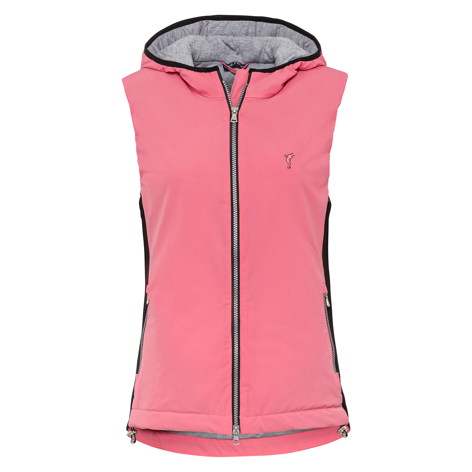 Ladies' windproof golf waistcoat with soft fleece lining and hood