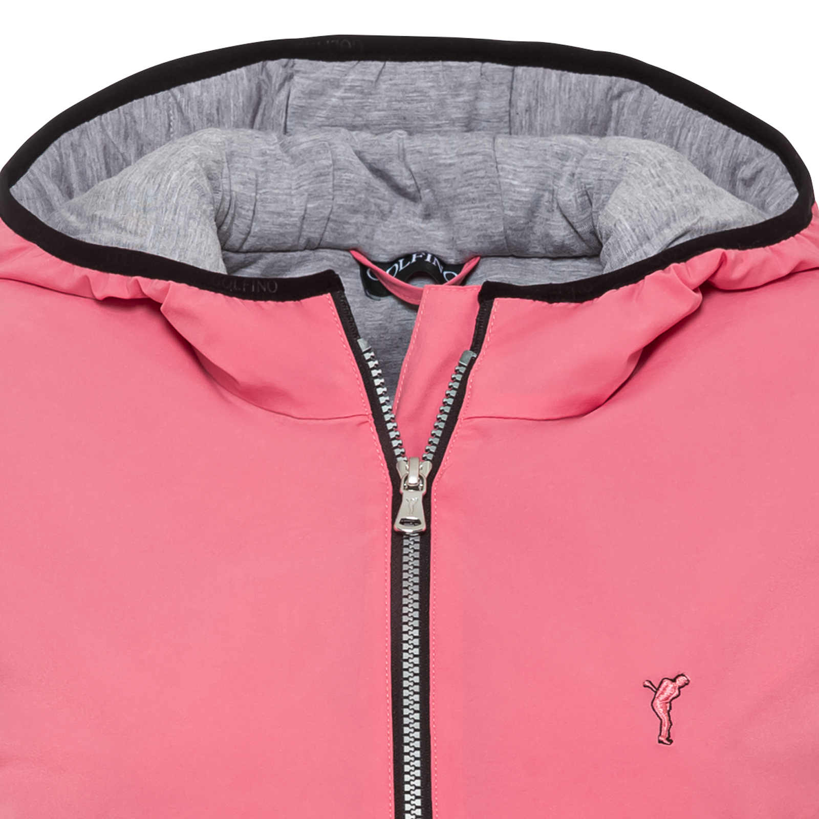Chaleco de golf cortavientos con suave forro polar interior y capucha para mujer