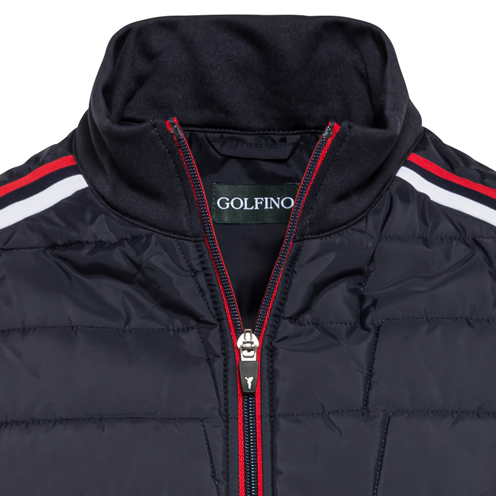 Veste de golf élastique avec bandes décoratives et fonction anti-froid