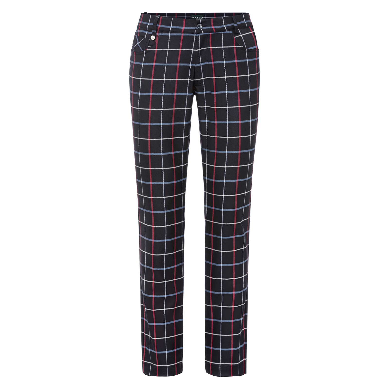 Men's extra slim fit checked golf trousers with viscose