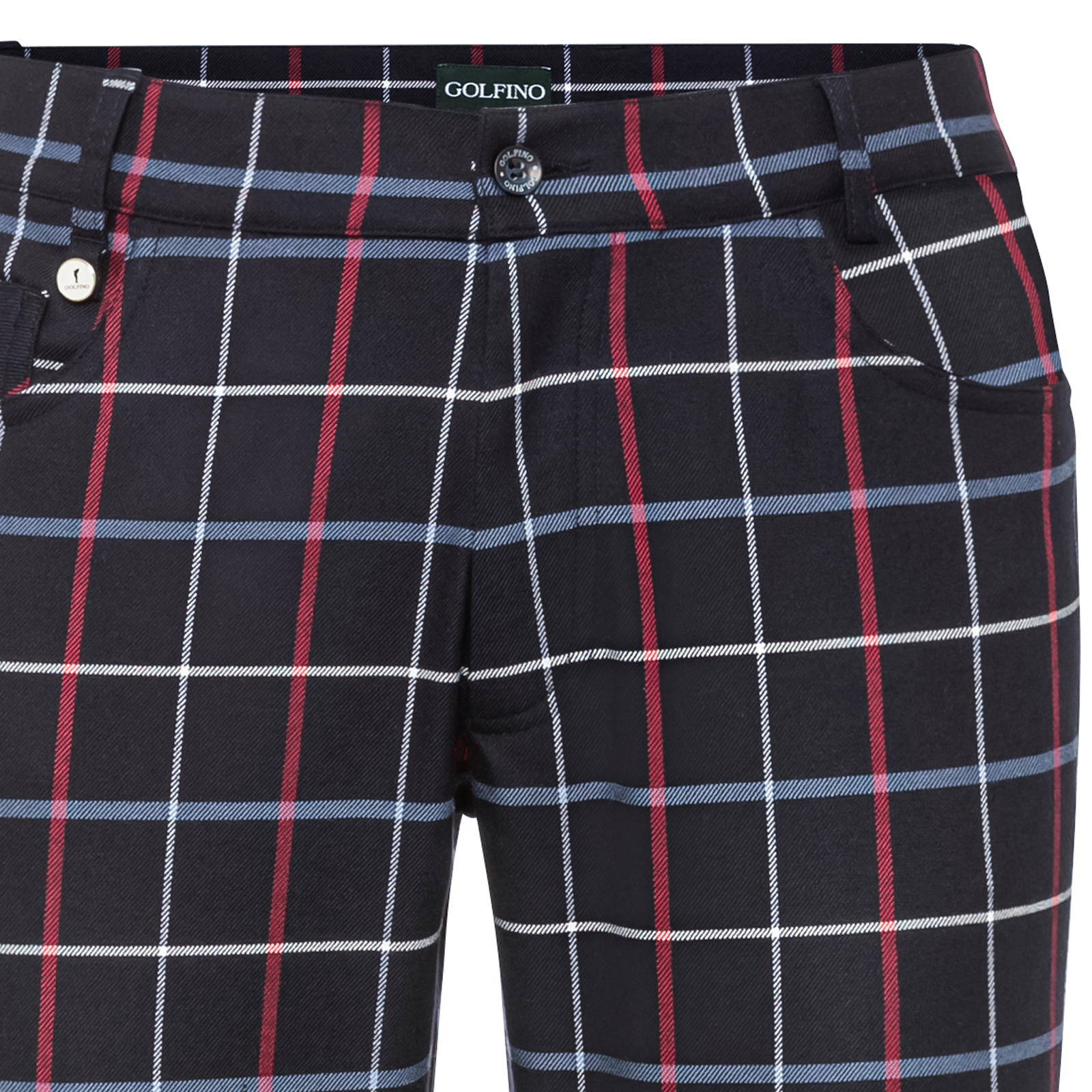 Pantalon de golf à carreaux de coupe Extra Slim Fit en viscose pour hommes