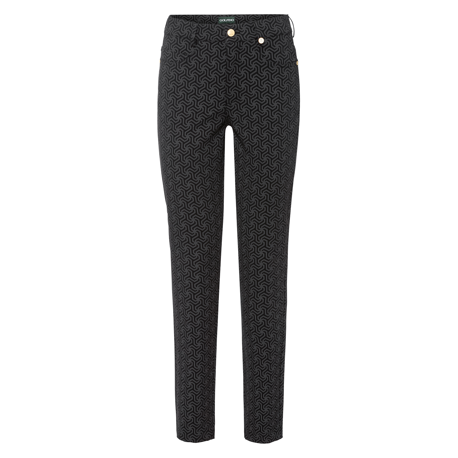 Ladies' elegant golf trousers with all-over print 