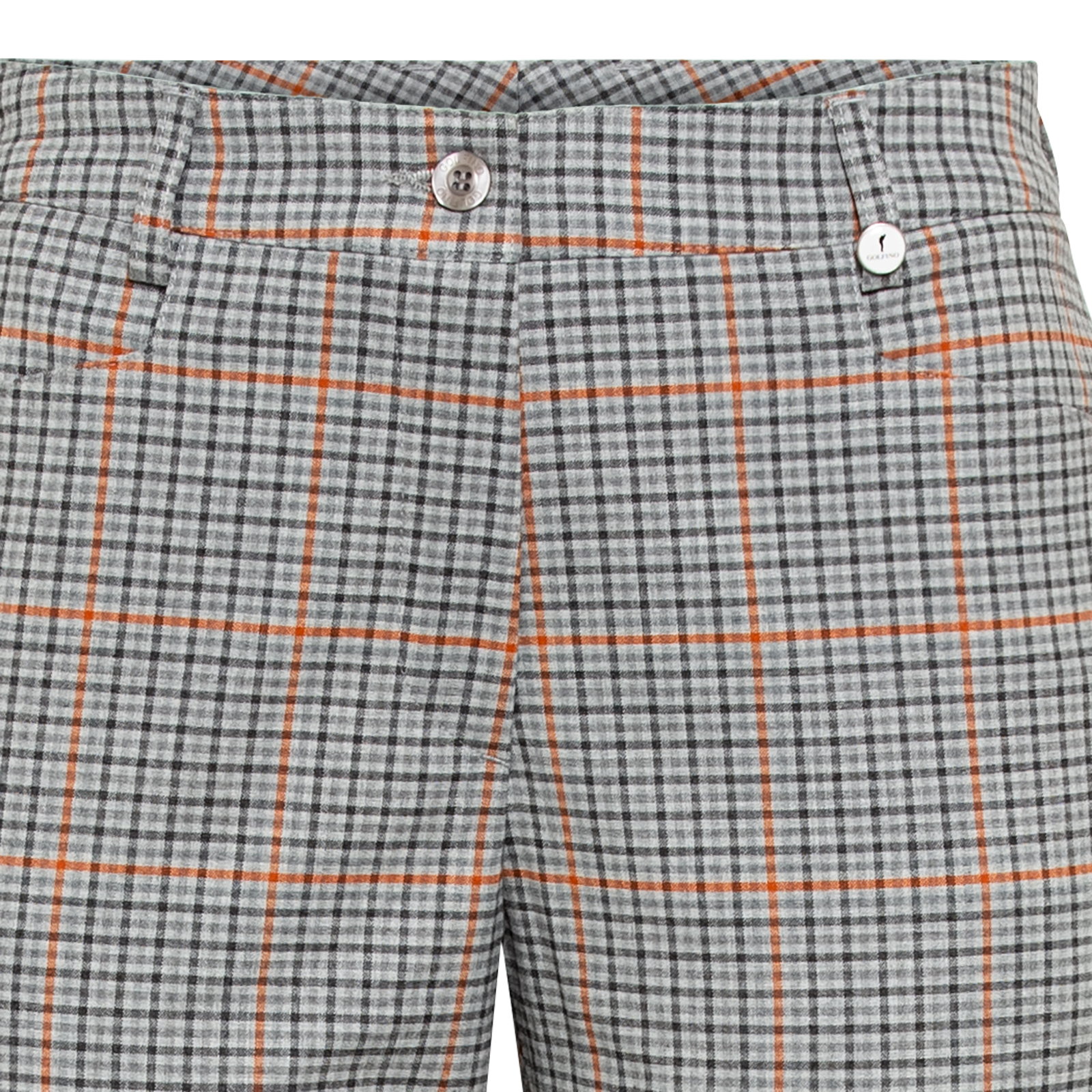Pantalones de golf 7/8 a cuadros en tejido elástico con viscosa para mujer
