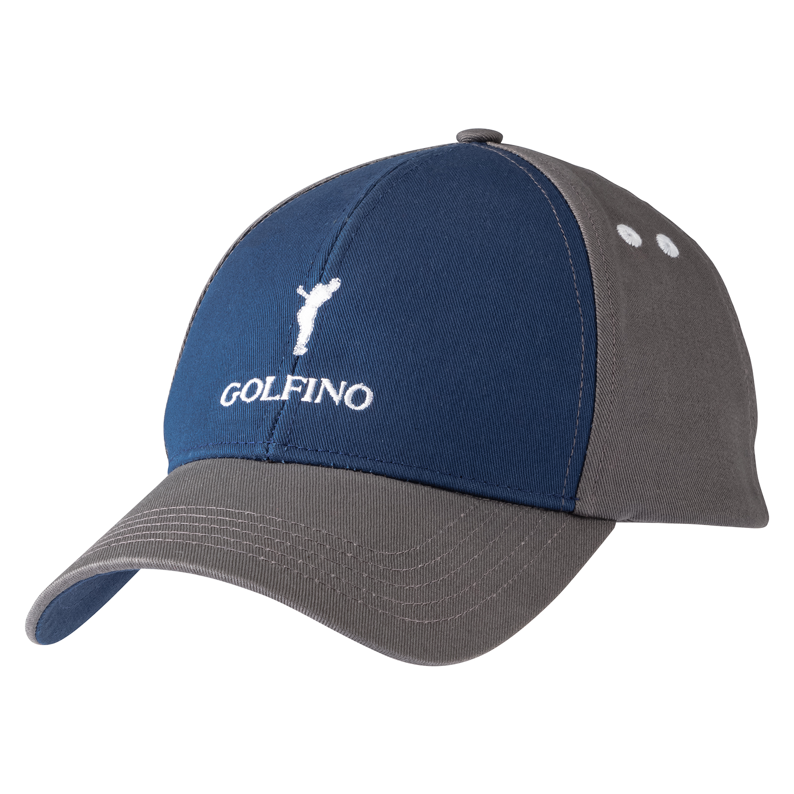 Men's golf cap with colour blocking elements