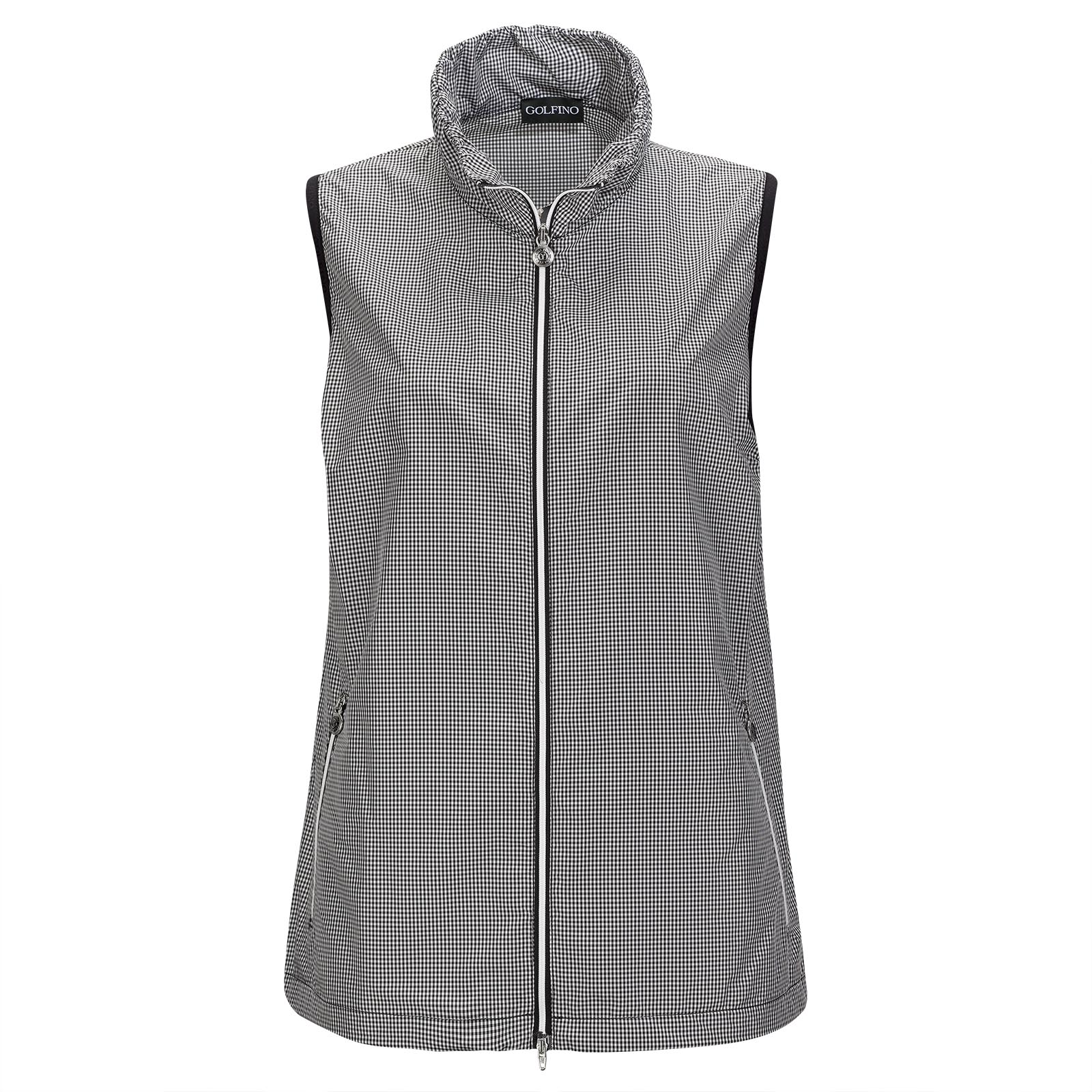 Wind Protection Ladies' golf gilet with stylish Vichy pattern