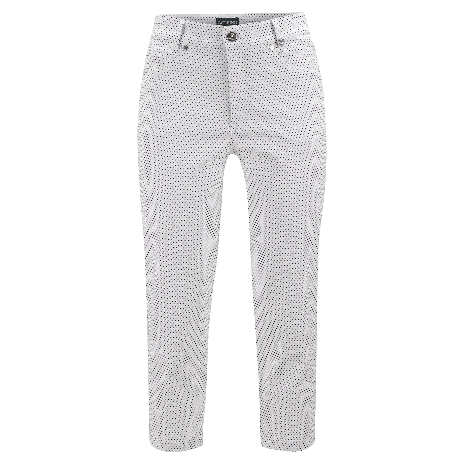 Pantalón capri de golf de mujer de mezcla de algodón con un moderno estampado de puntos