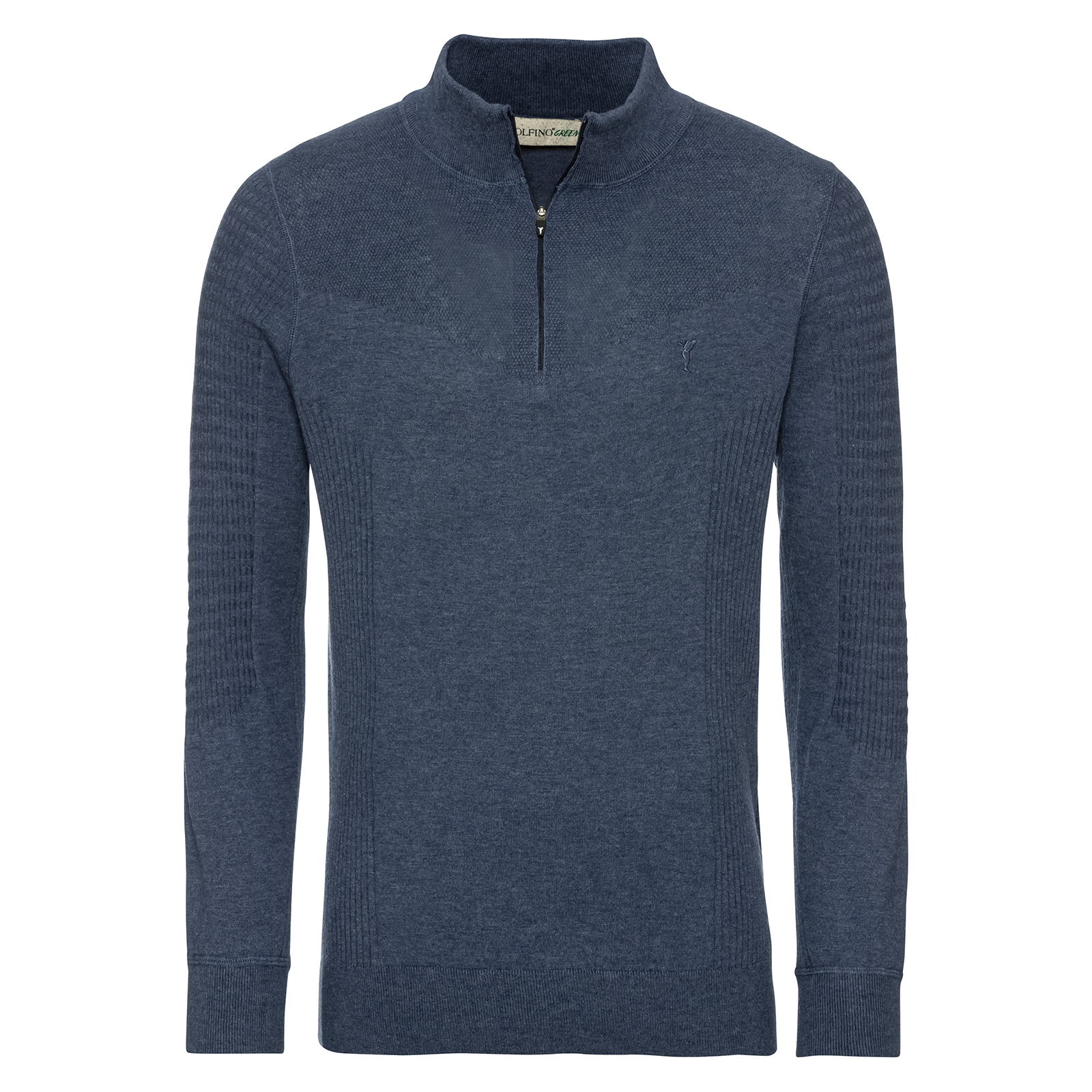 Men's knitted half-zip golf sweater with temperature-regulating Coolmax® technology 