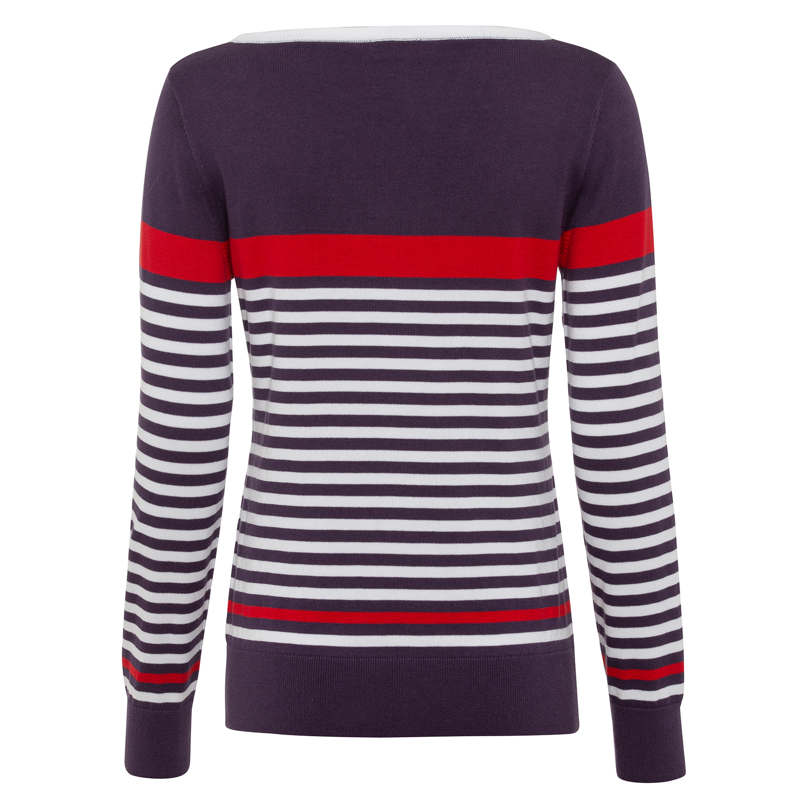 Ladies' striped Pima cotton golf sweater