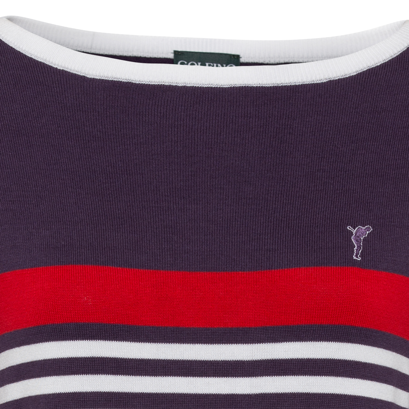 Ladies' striped Pima cotton golf sweater