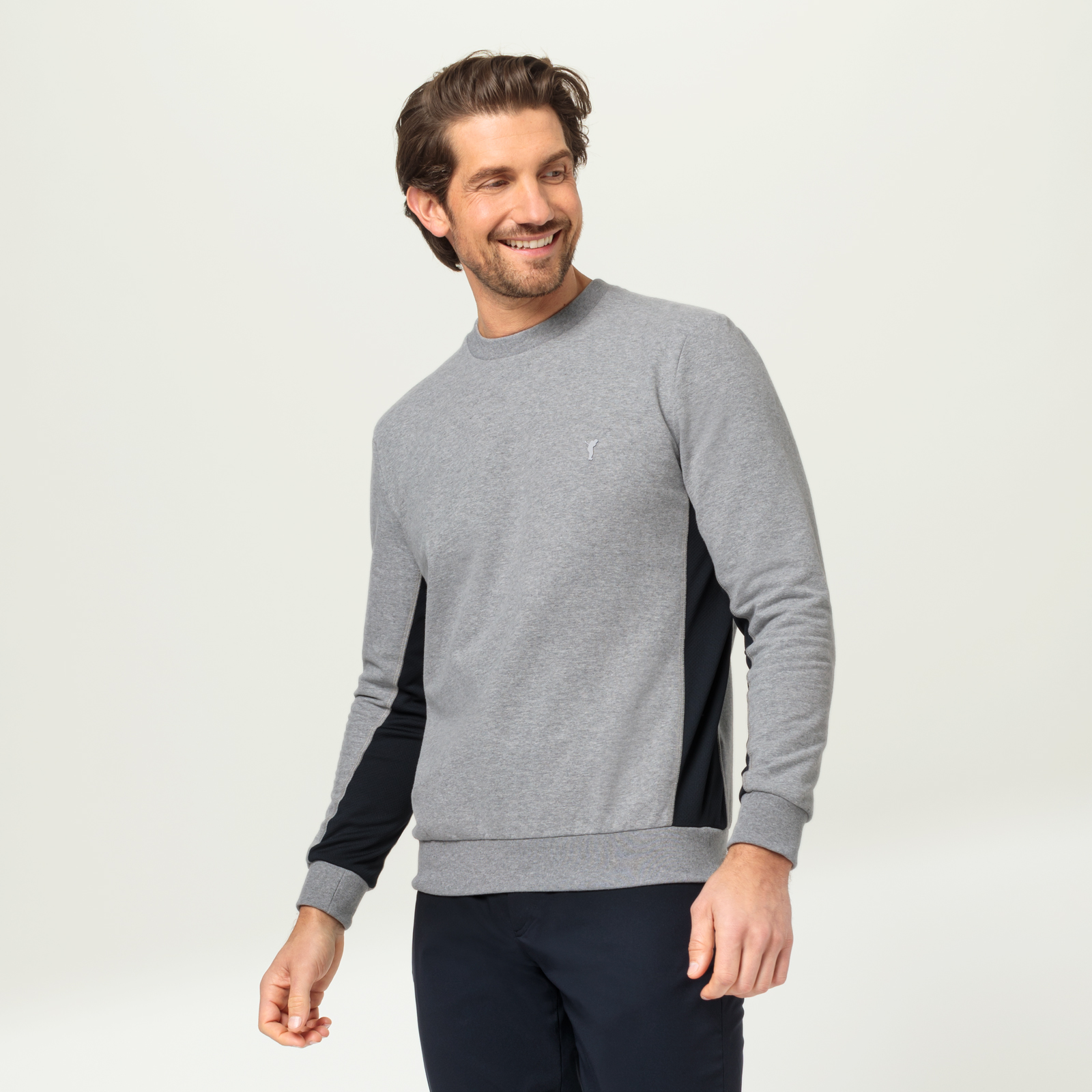 Superzachte golfsweater voor heren met ademende mesh-inzetstukken