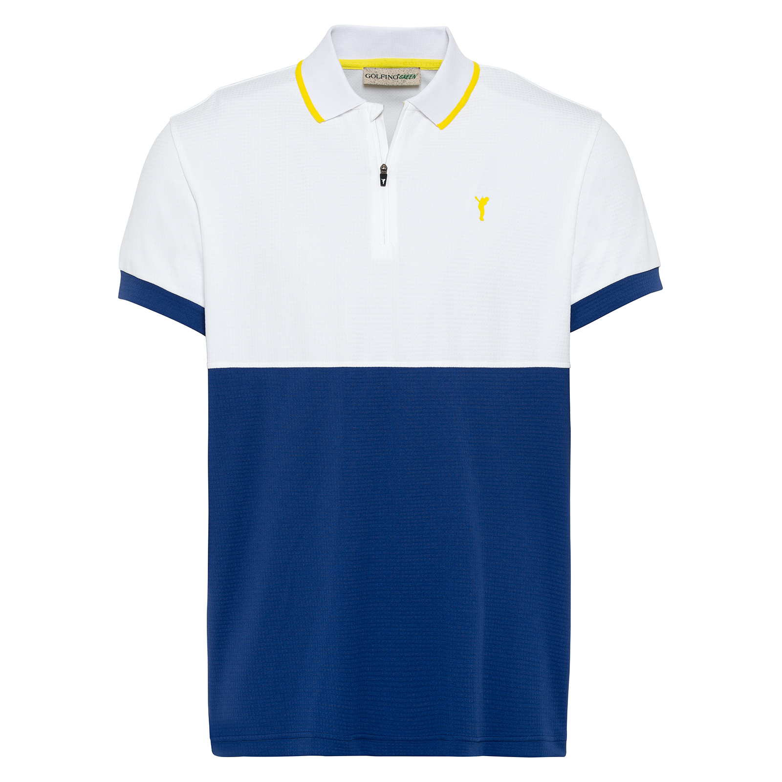 Men's quick dry golf polo shirt made from recycled jacquard 