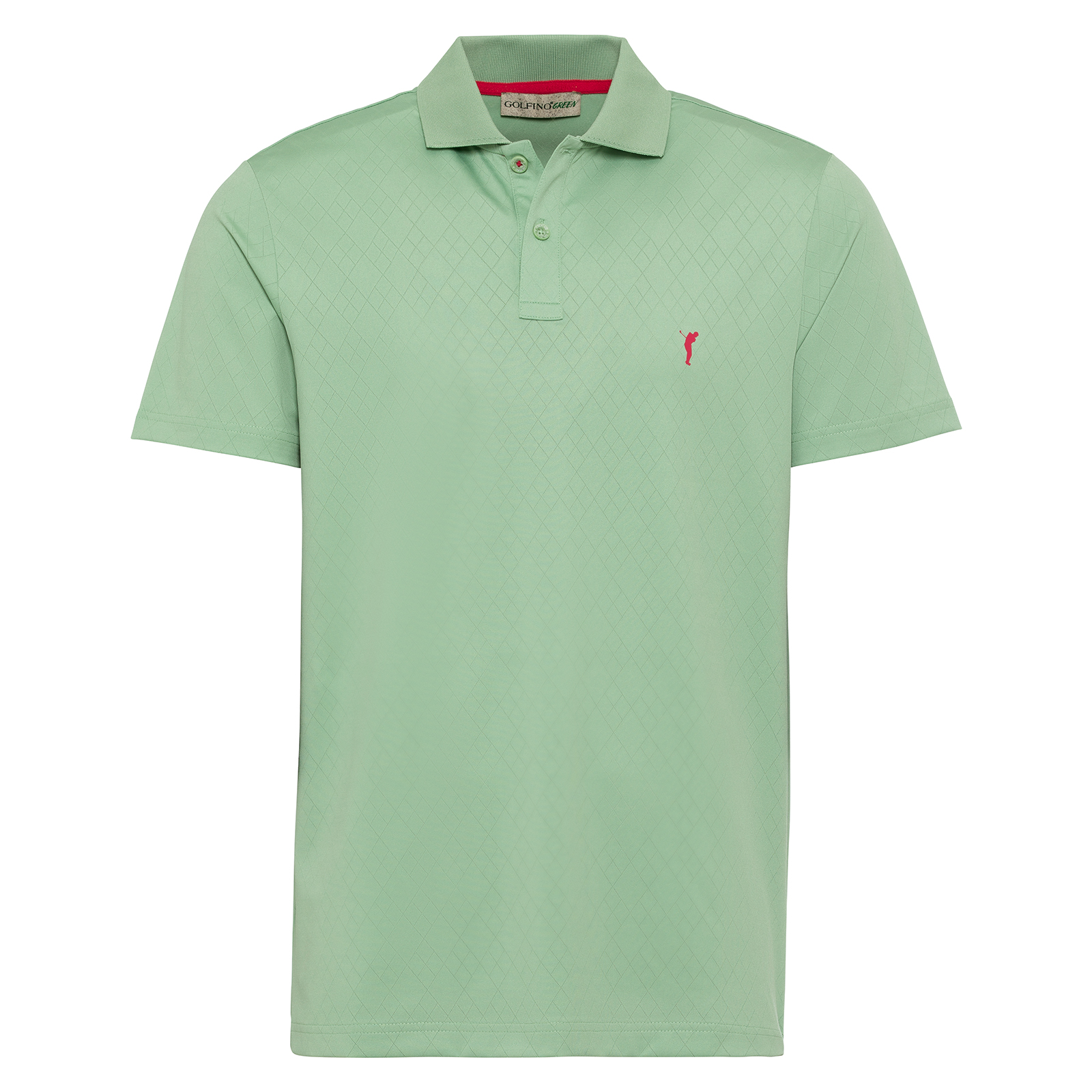 Men's sustainable stretch jacquard golf polo shirt 