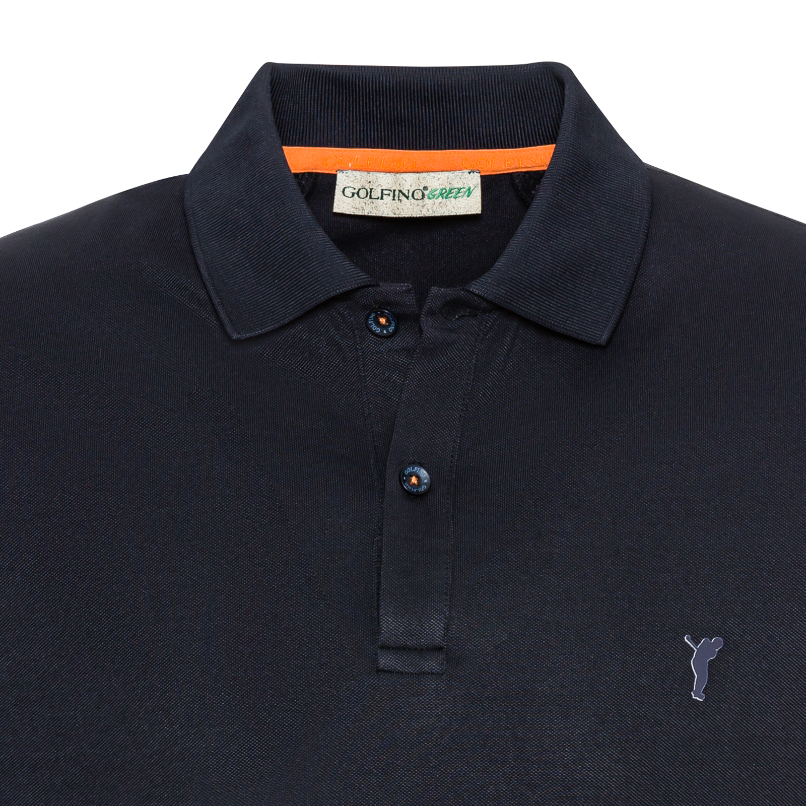 Men's breathable golf polo shirt made from recycled synthetic fibre