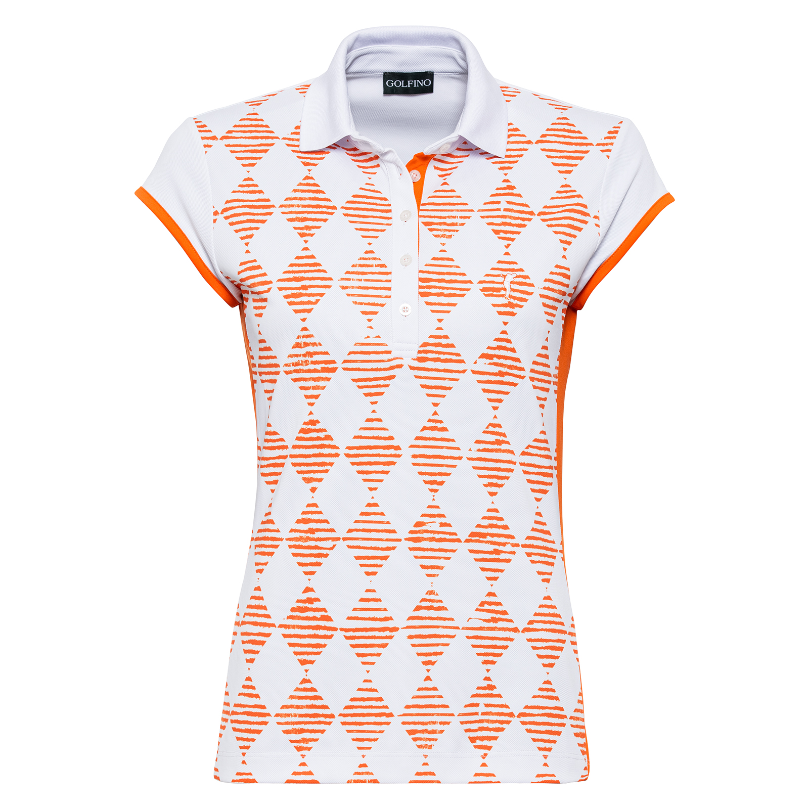 Ladies' quick dry golf polo shirt with argyle pattern