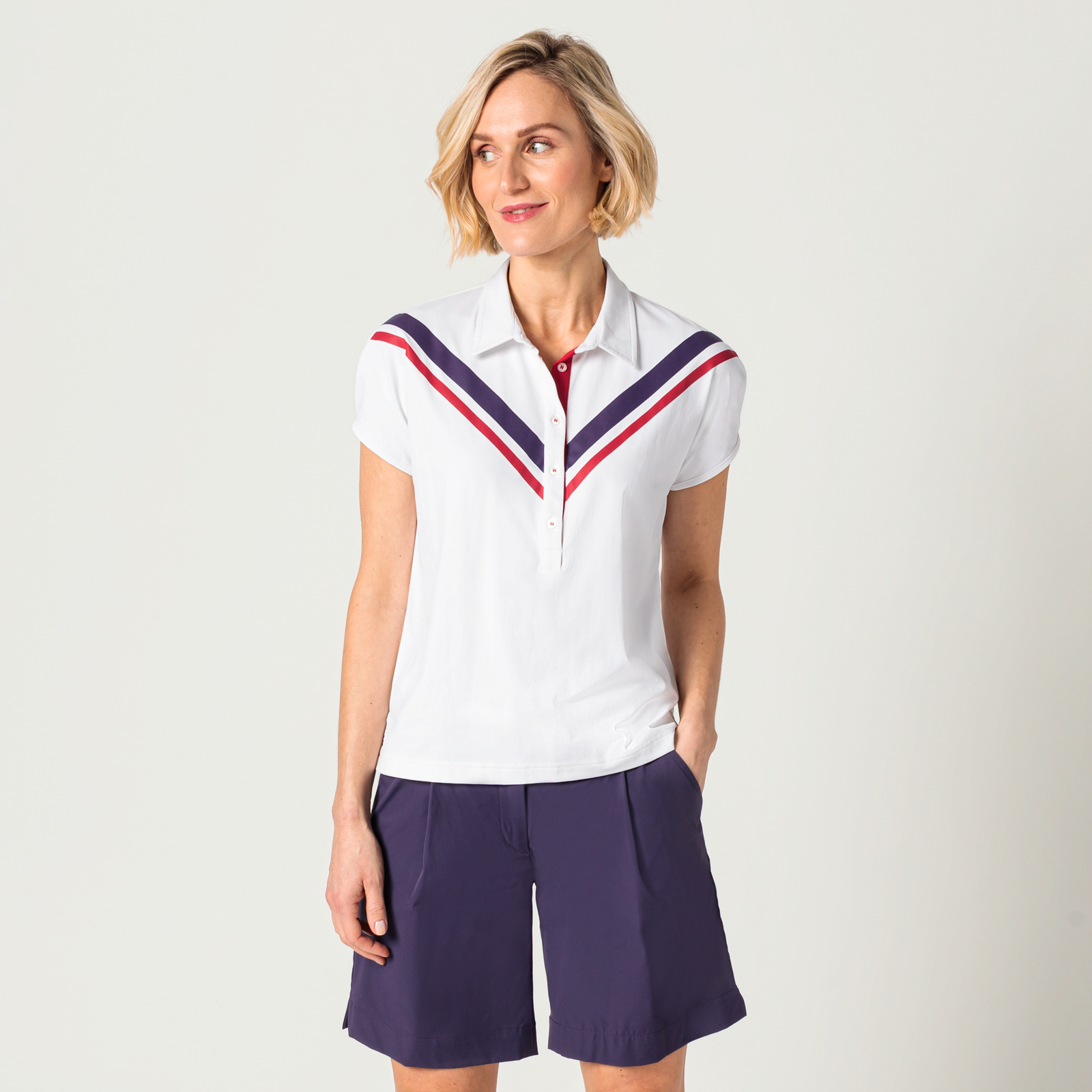 Dry Comfort Damen Golf Polo mit lässig überschnittener Schulterpartie
