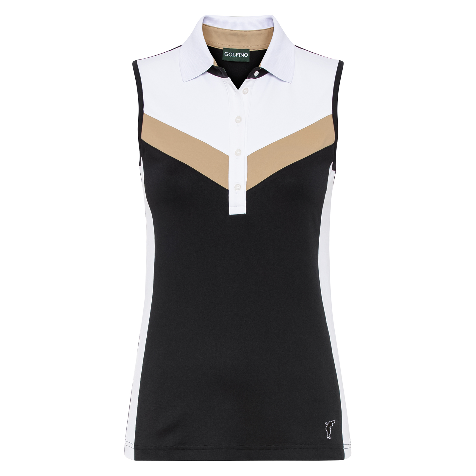 Ladies' sleeveless golf polo shirt with moisture management function