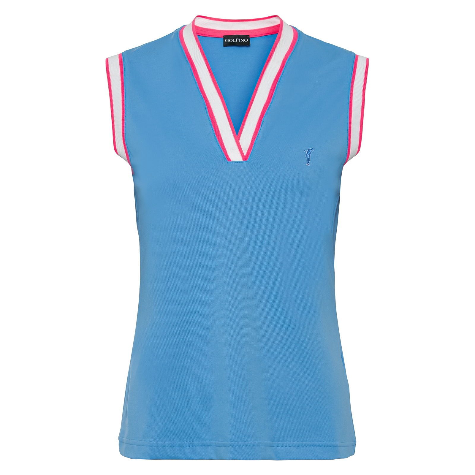Ladies' sleeveless golf polo shirt with UV protection 