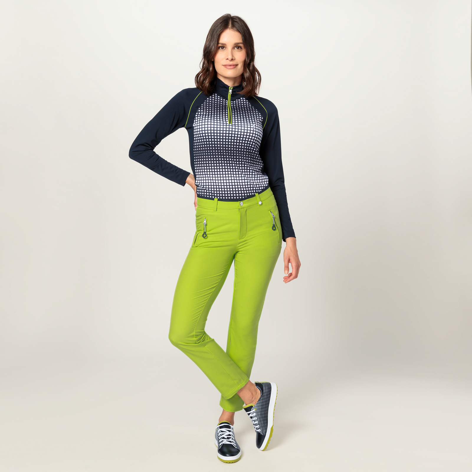 Pro Style Damen Golf Troyer aus Stretch mit Grafik Print