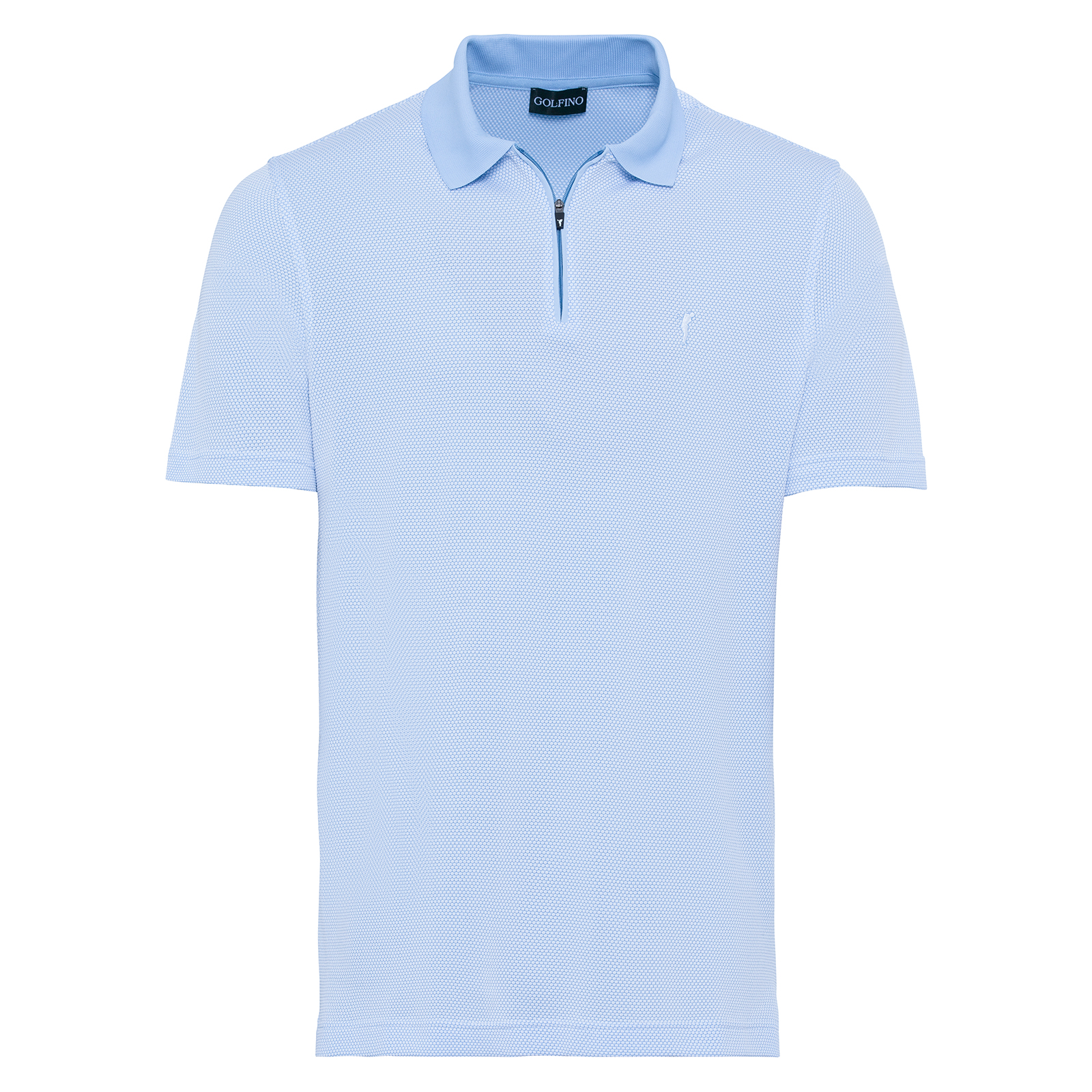 Men's golf polo shirt, moisture-regulating, made from bubble Jacquard