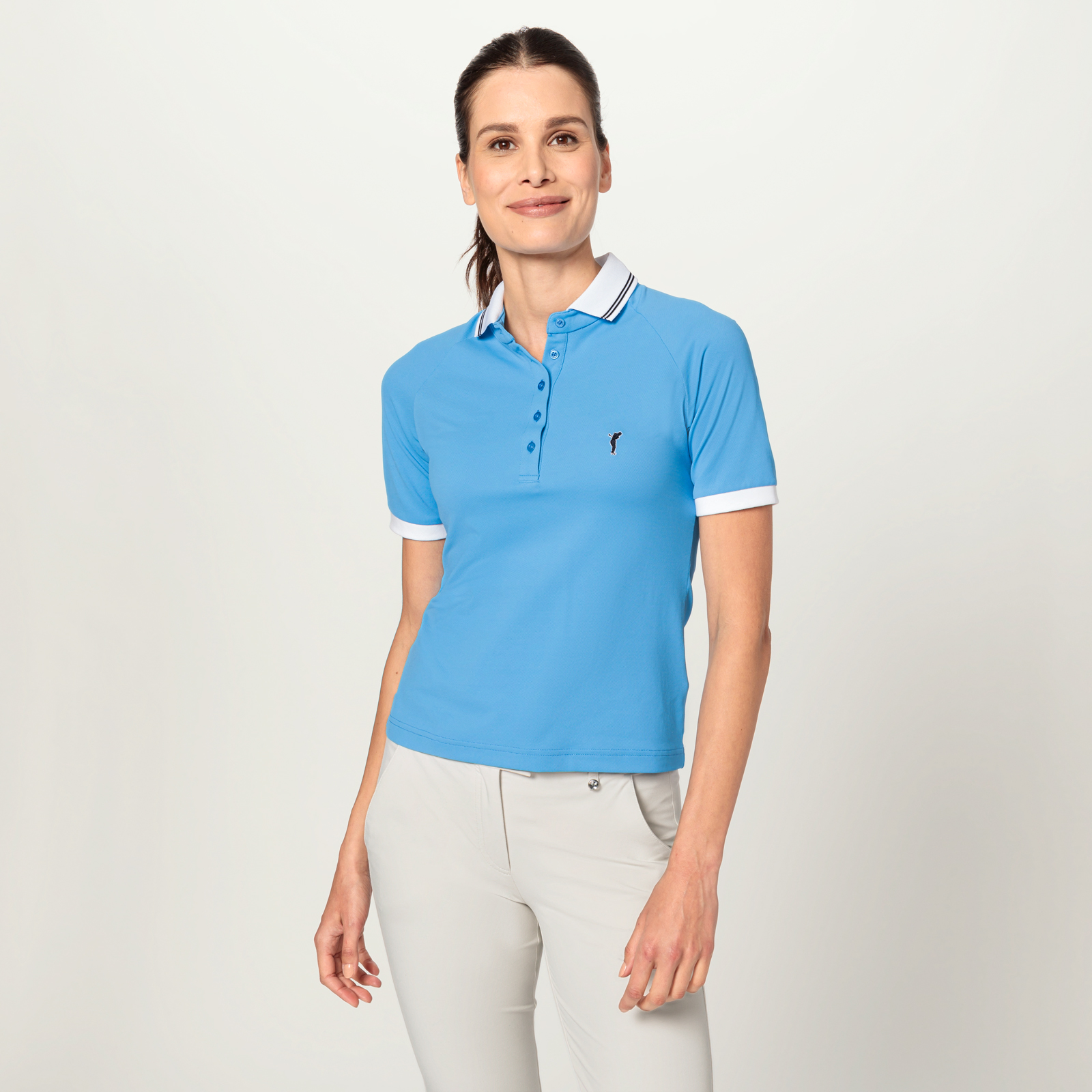Ladies' sustainable zero pollution golf polo shirt with moisture management function 