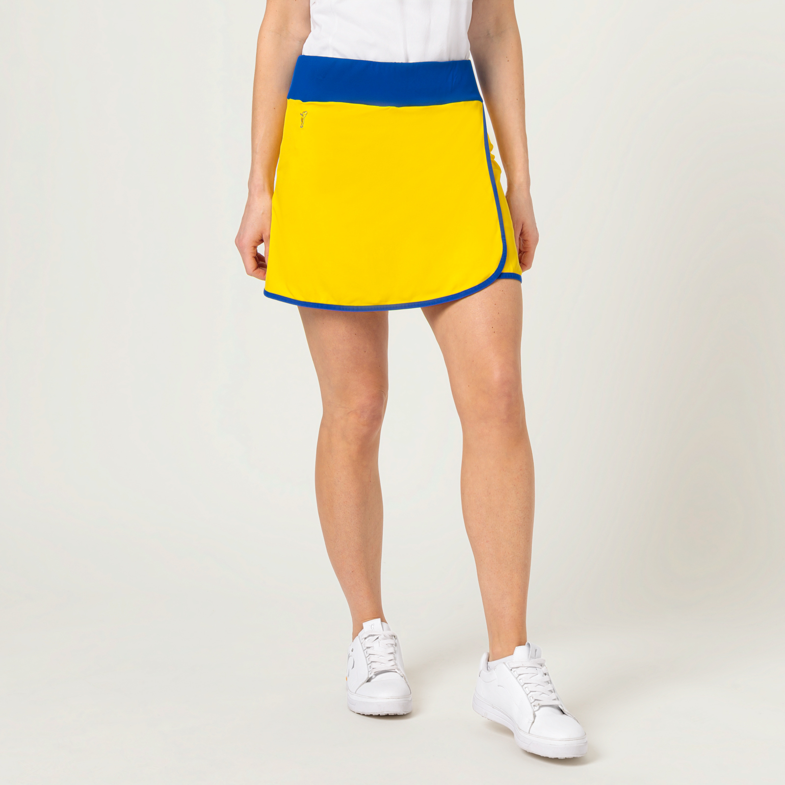 Mini jupe-short avec gestion de l'humidité de design Solheim Cup pour femmes 