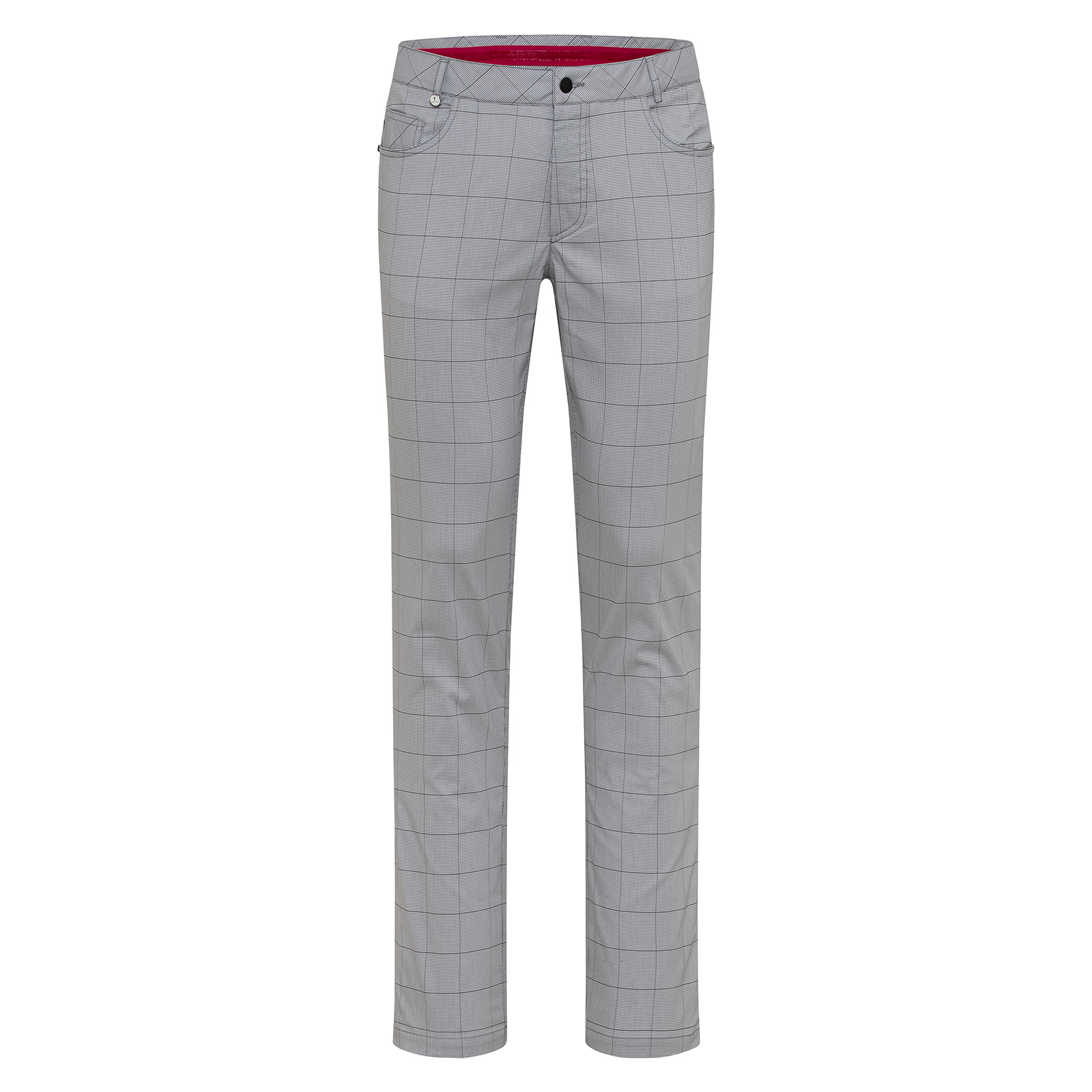 Men's extra slim fit checked 5-pocket golf trousers 