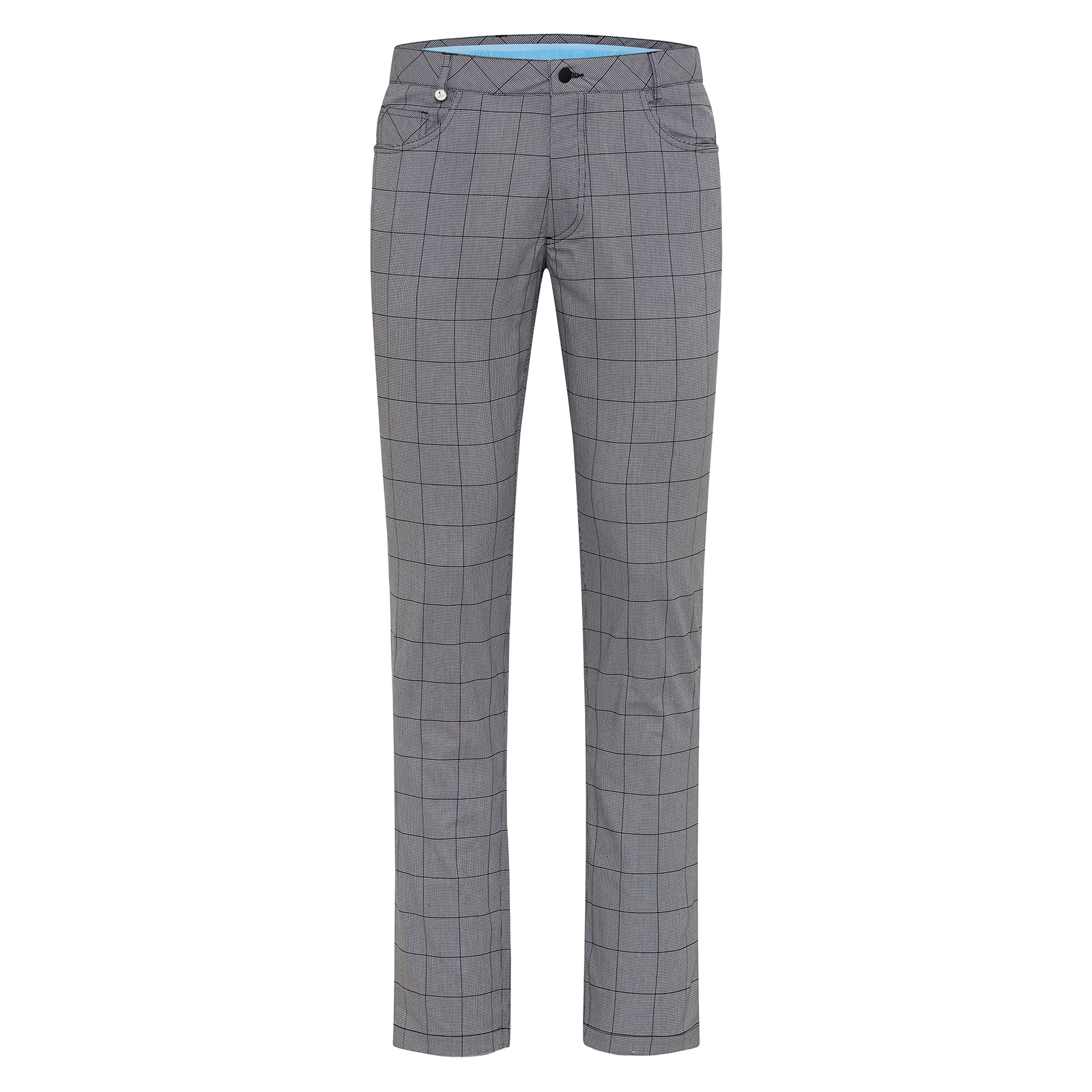 Men's extra slim fit checked 5-pocket golf trousers 