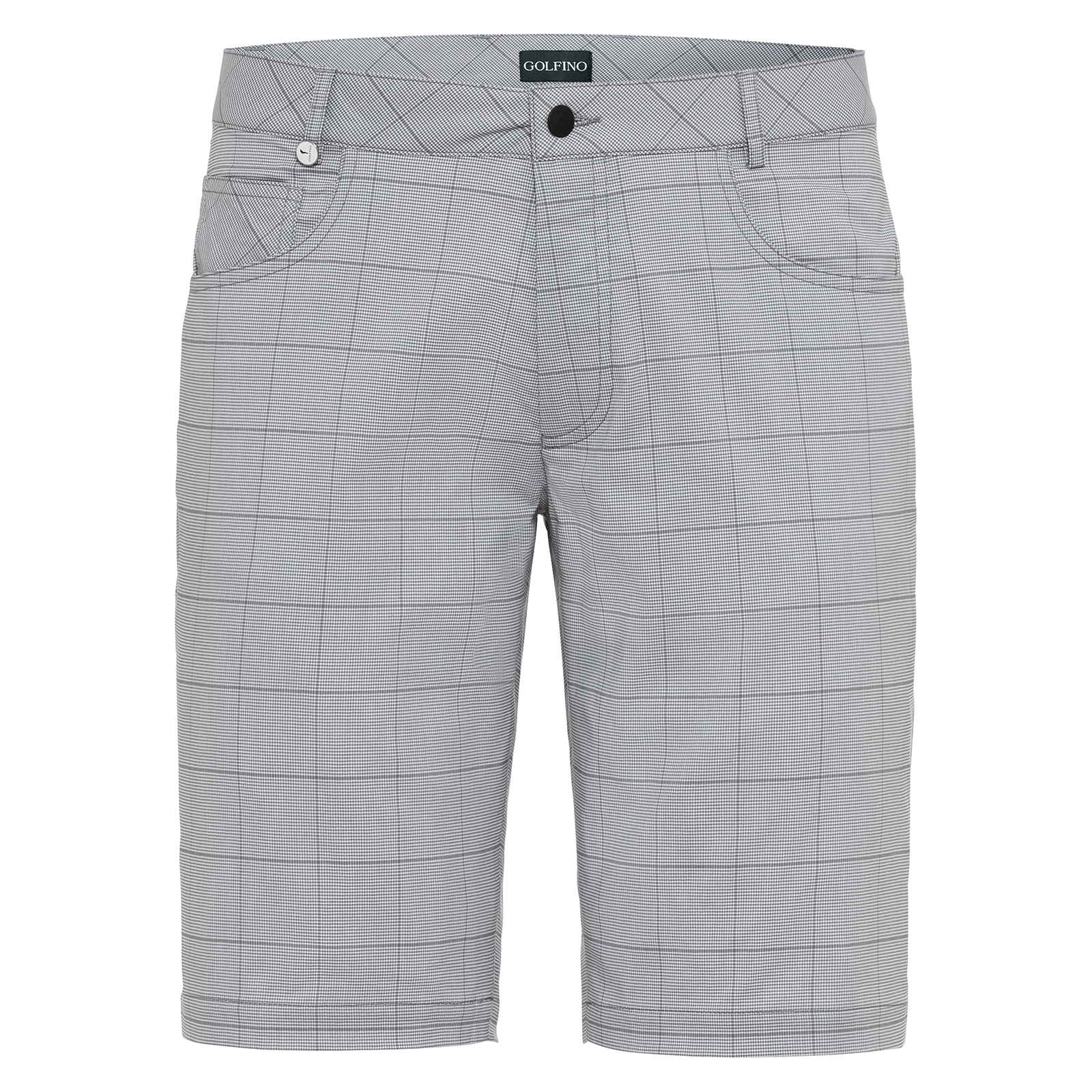 Men's slim fit checked Bermuda-style shorts made from stretch material 