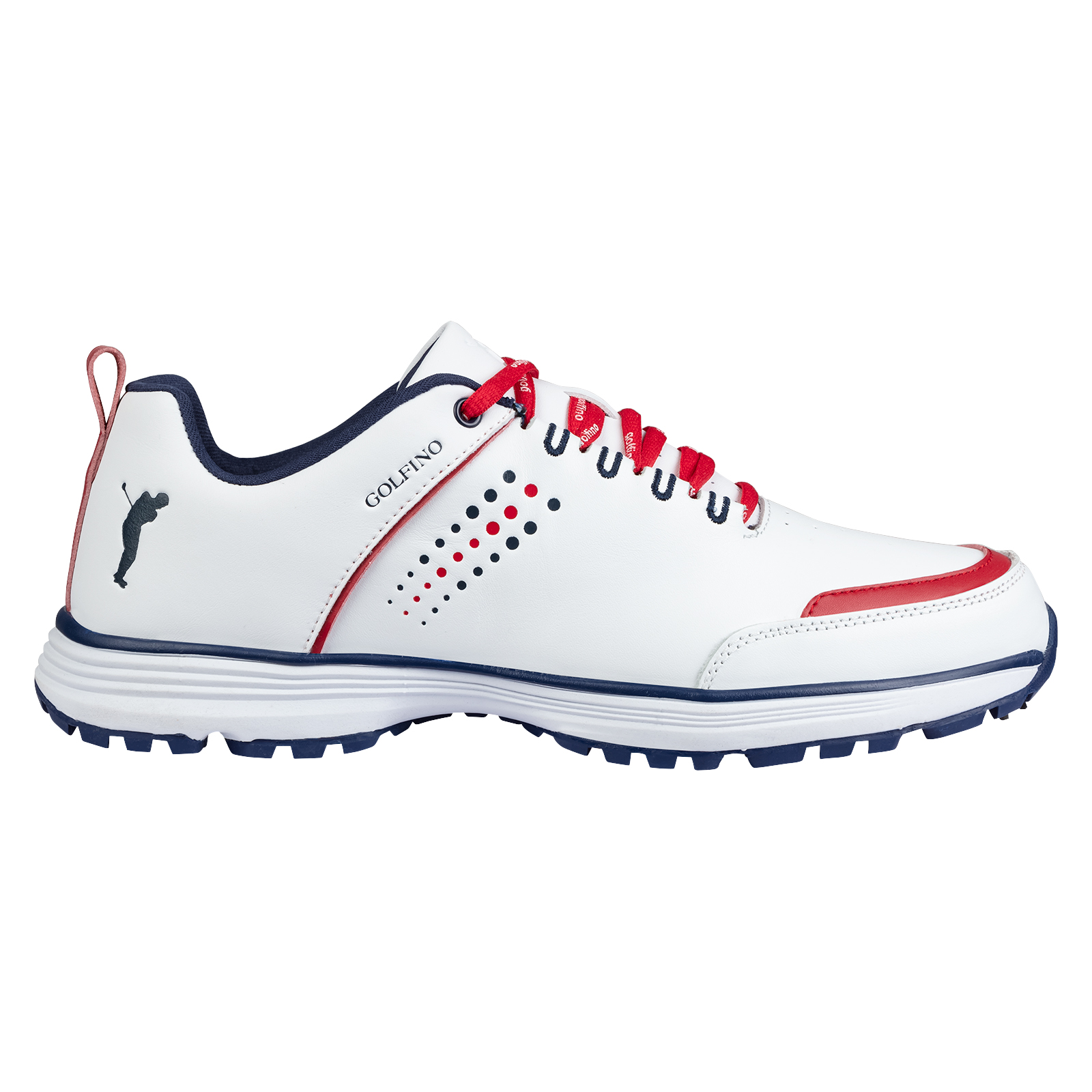 Men's genuine leather golf shoes with spikes in a modern design 